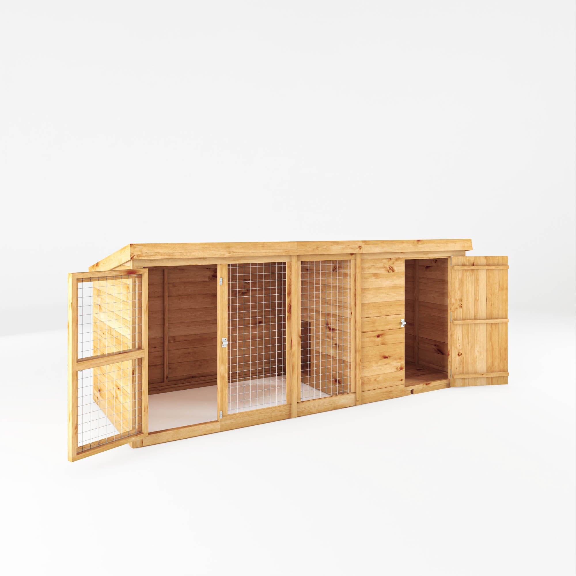 Mercia 10x4 Pent Berkshire Dog Kennel & Run