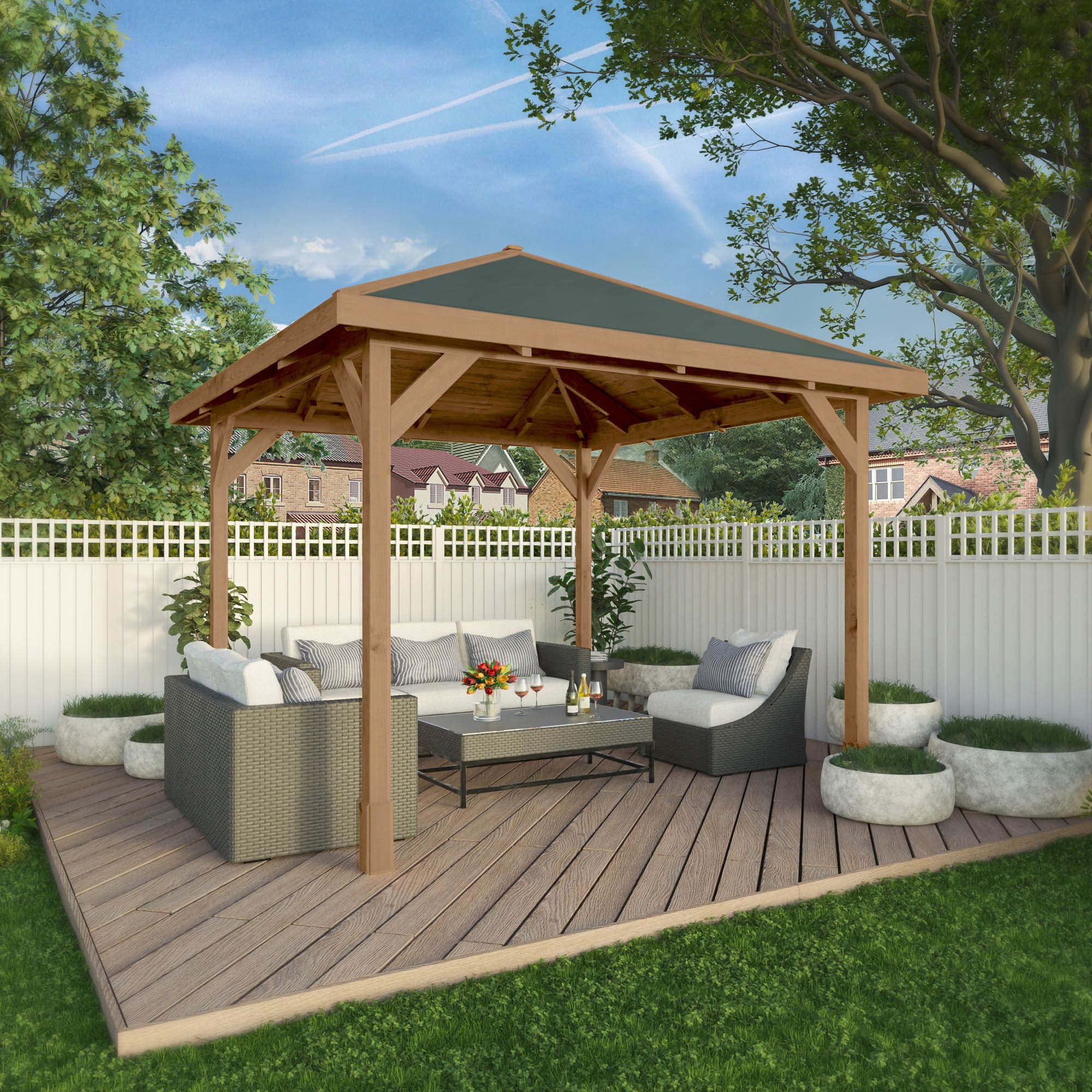 Mercia 10 x 10 (3m x 3m) Traditional Wooden Gazebo