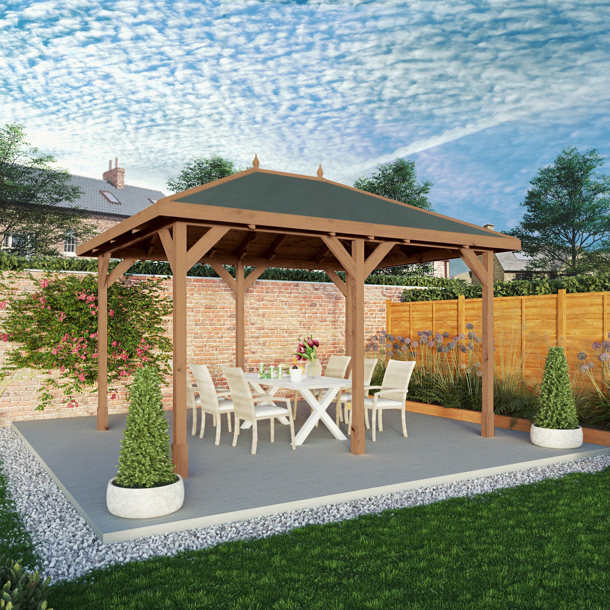 Mercia 10 x 13 (3m x 4m) Pressure Treated Traditional Gazebo