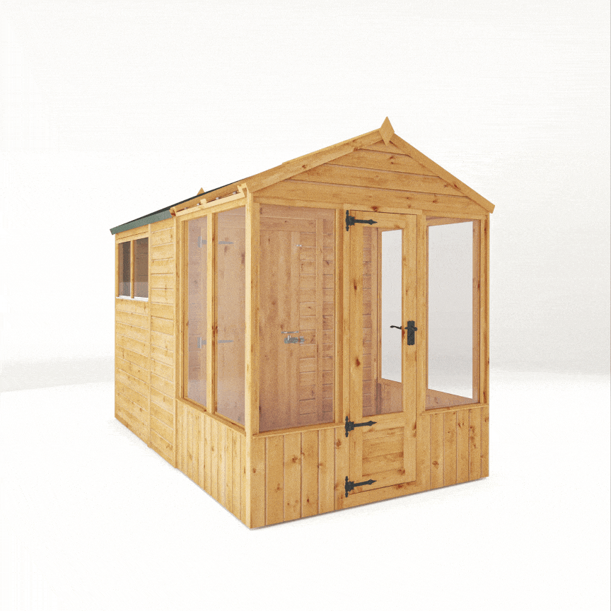 Mercia 10 x 6 Premium Woodsman Apex Styrene Combi Greenhouse