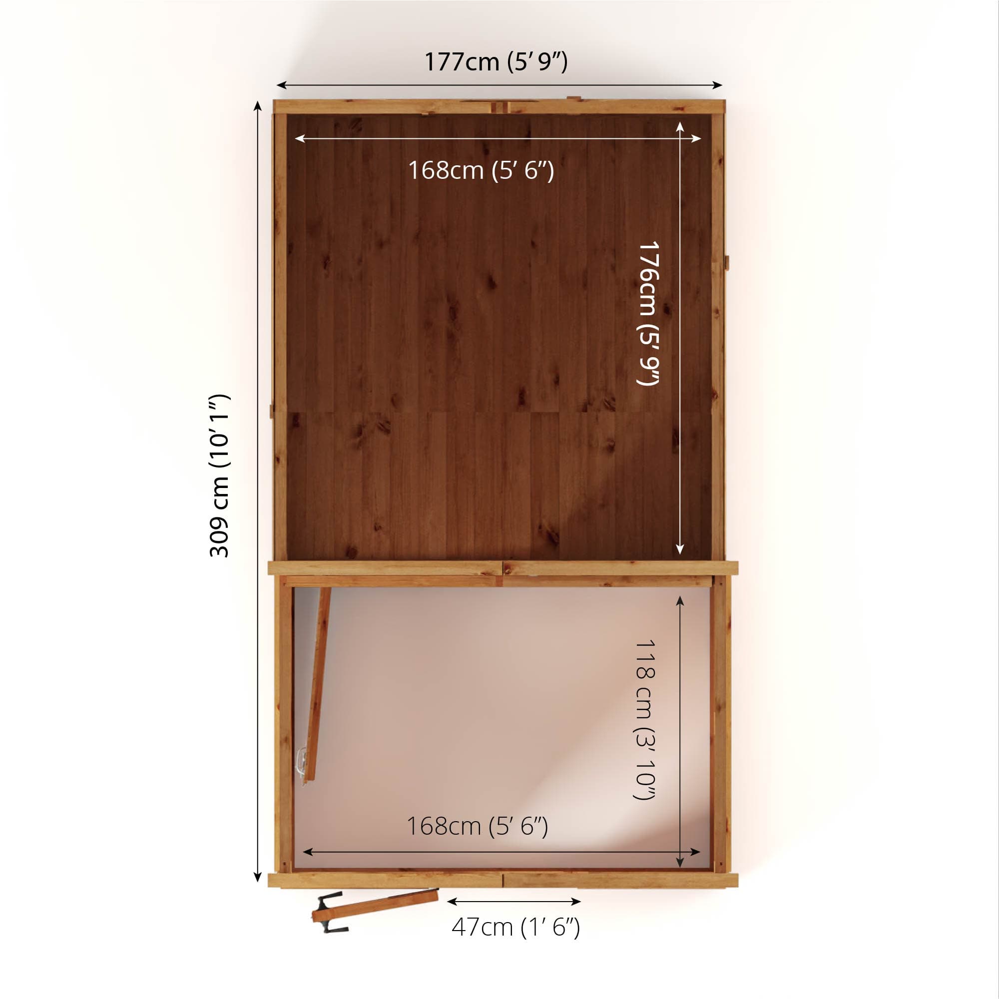 Mercia 10 x 6 Premium Woodsman Apex Styrene Combi Greenhouse