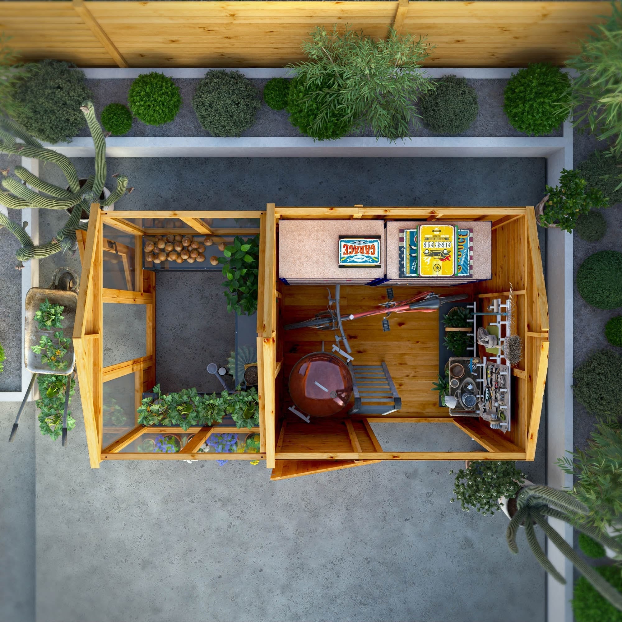 Mercia 10 x 6 Premium Woodsman Apex Styrene Combi Greenhouse