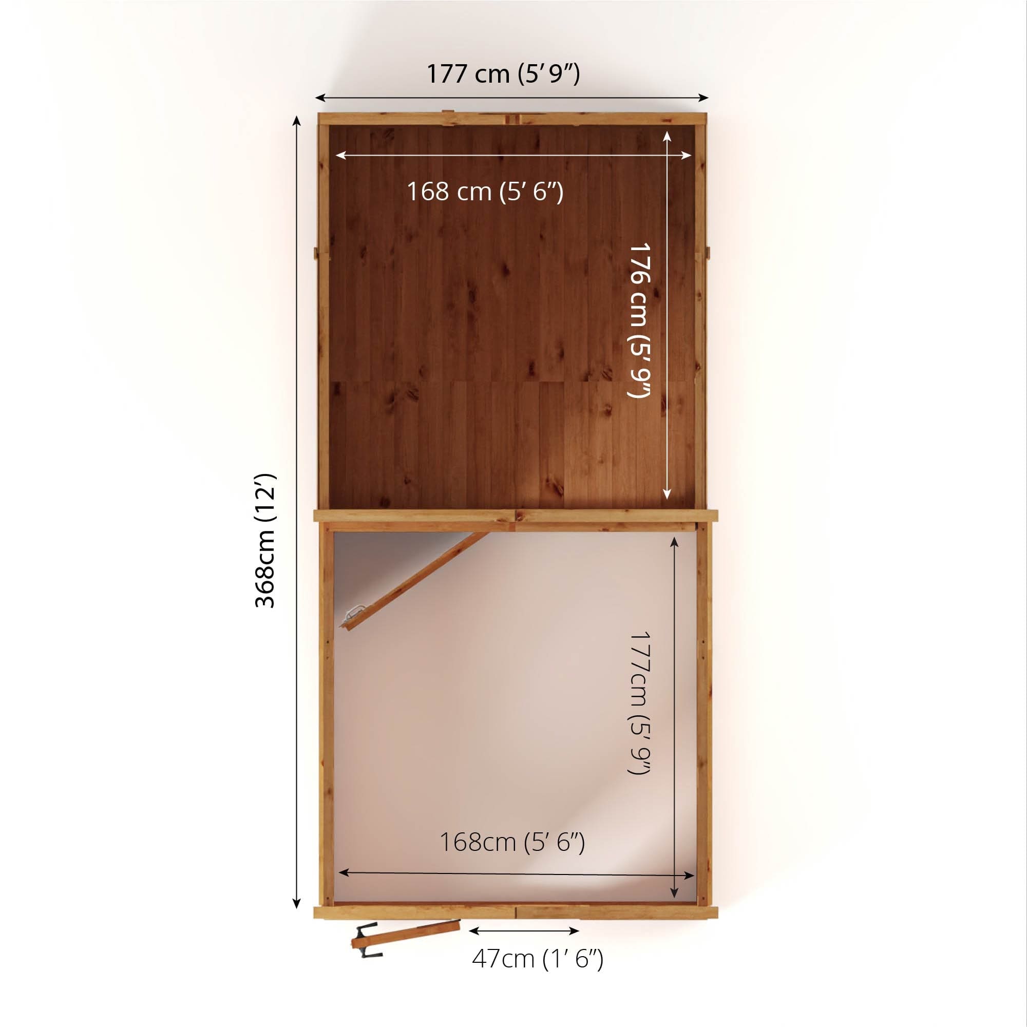 Mercia 12 x 6 Premium Woodsman Apex Styrene Combi Greenhouse