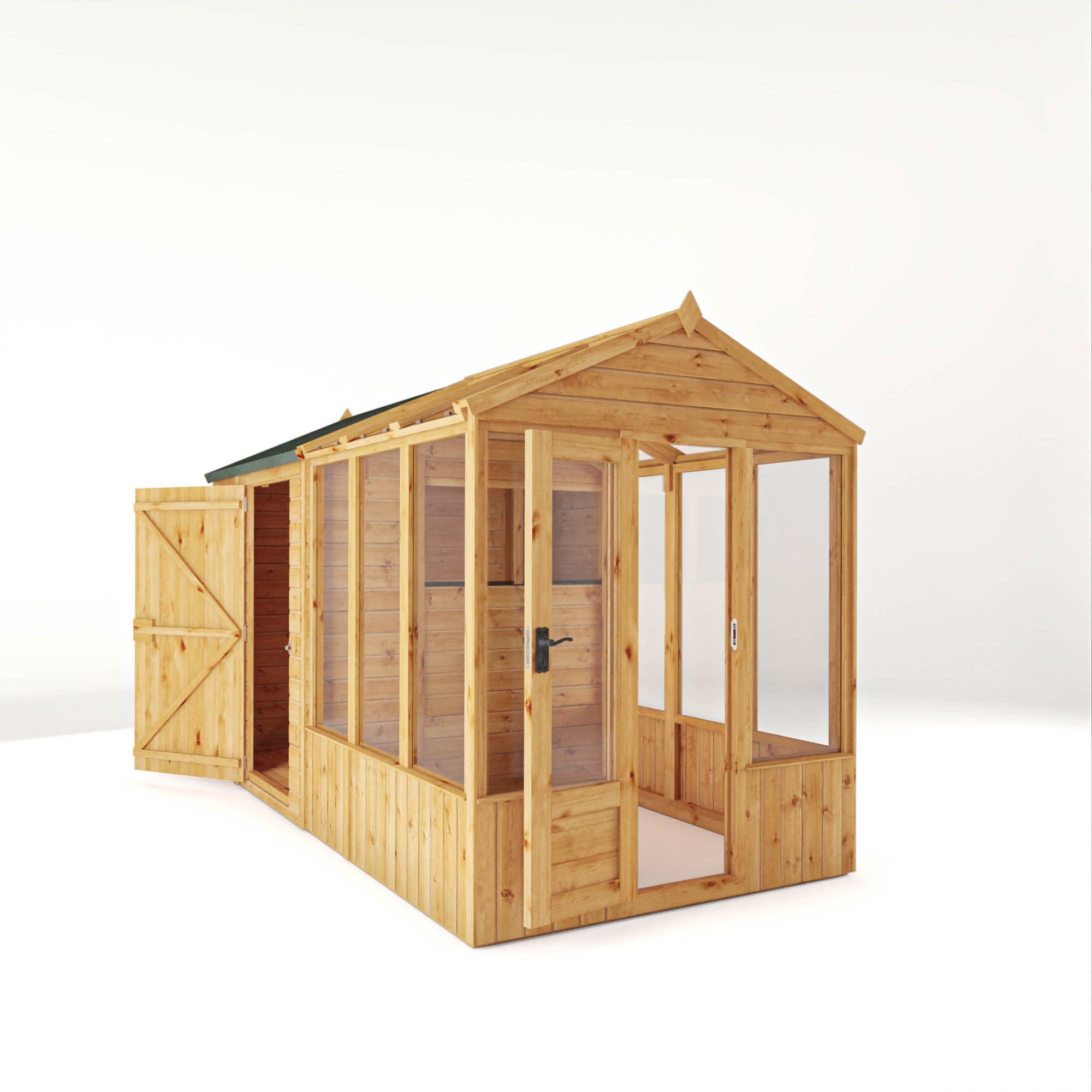 Mercia 12 x 6 Premium Woodsman Apex Styrene Combi Greenhouse