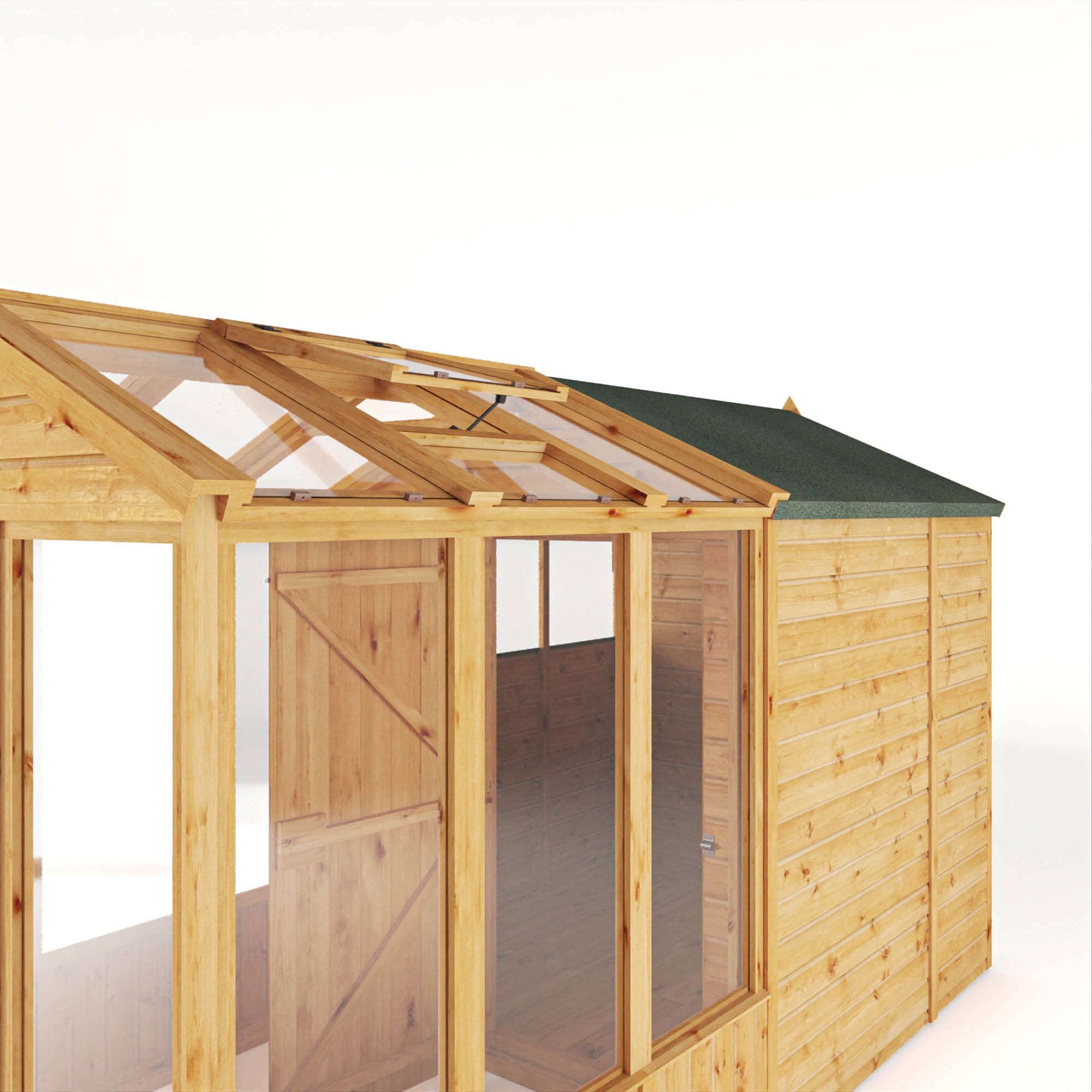 Mercia 12 x 6 Premium Woodsman Apex Styrene Combi Greenhouse
