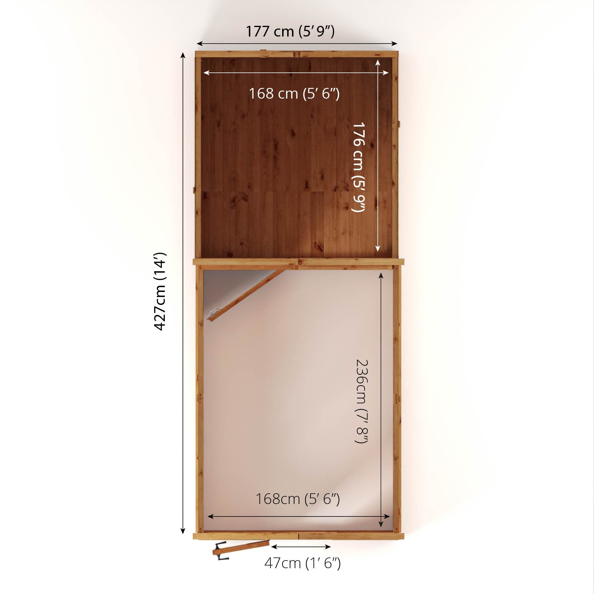 Mercia 14 x 6 Premium Woodsman Apex Styrene Combi Greenhouse