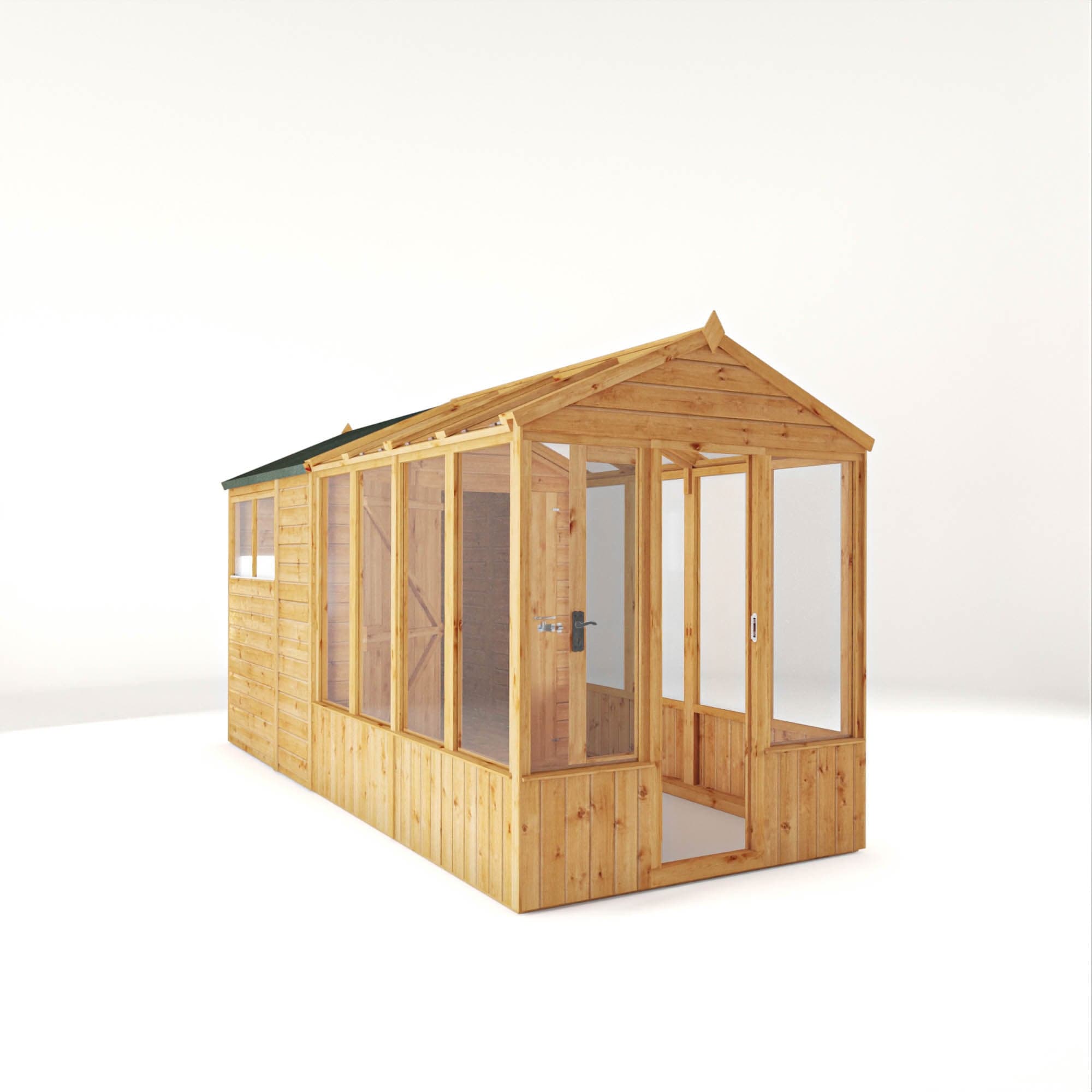Mercia 14 x 6 Premium Woodsman Apex Styrene Combi Greenhouse