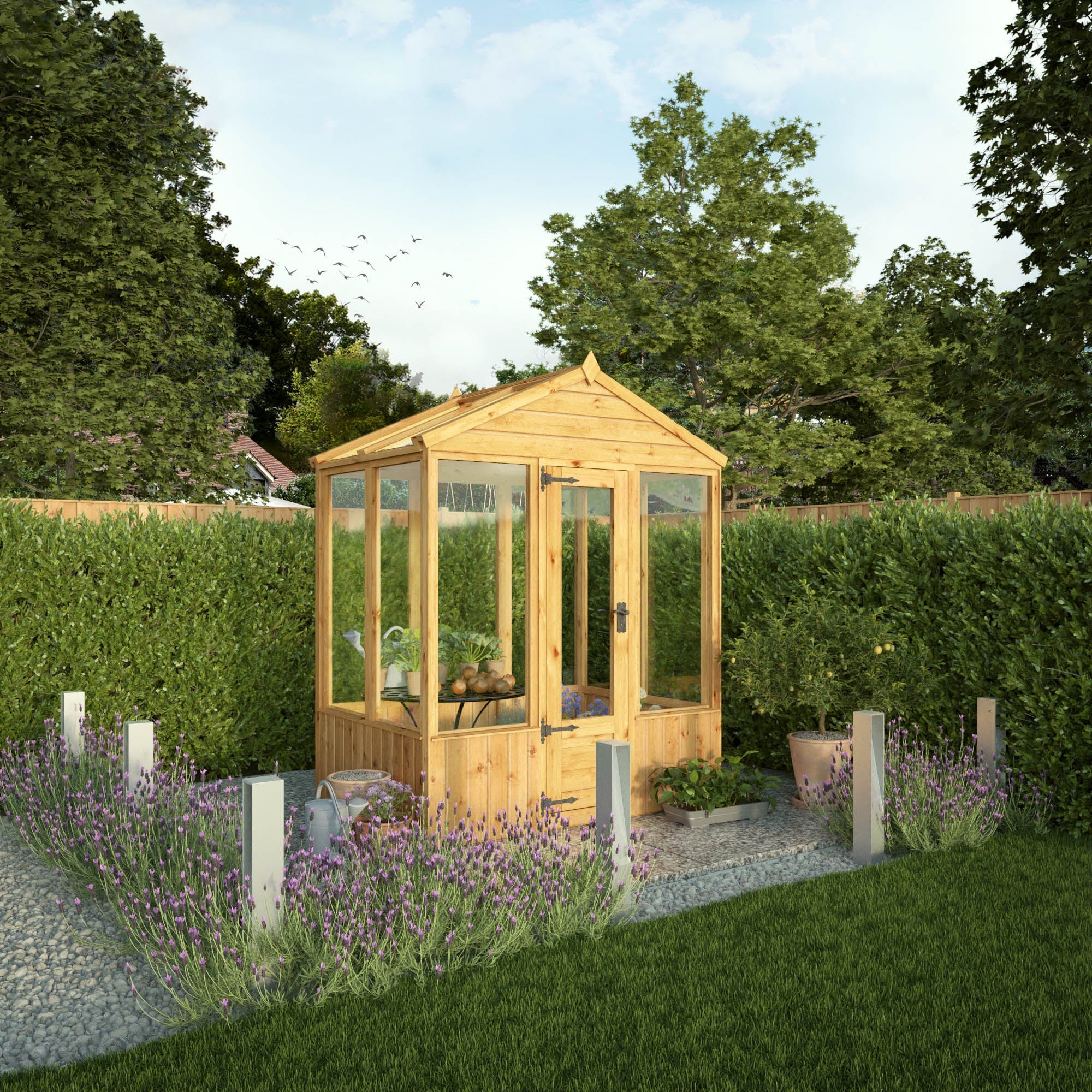 Mercia 6 x 4 Premium Woodsman Apex Glass Greenhouse