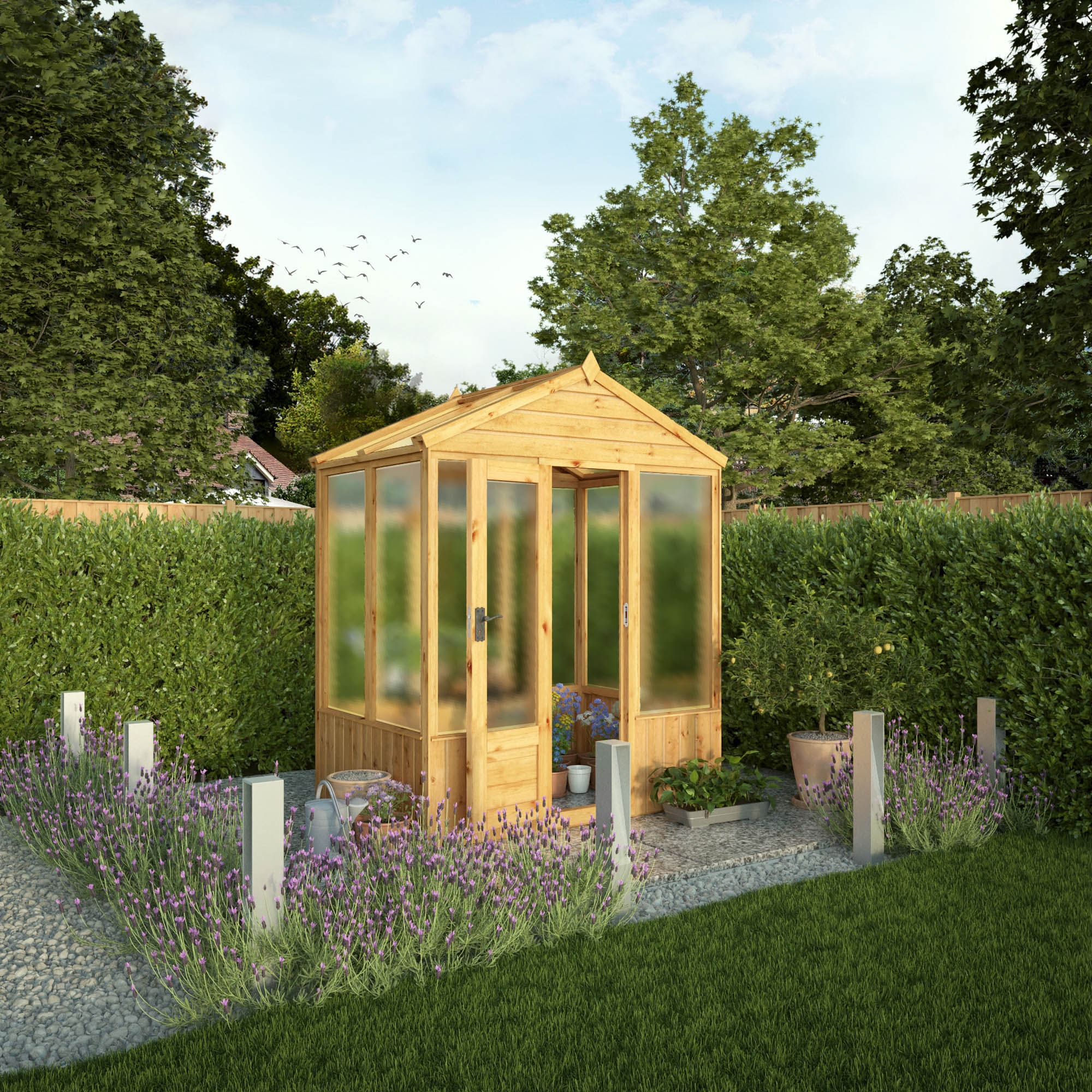 Mercia 6 x 4 Premium Woodsman Apex Polycarbonate Greenhouse