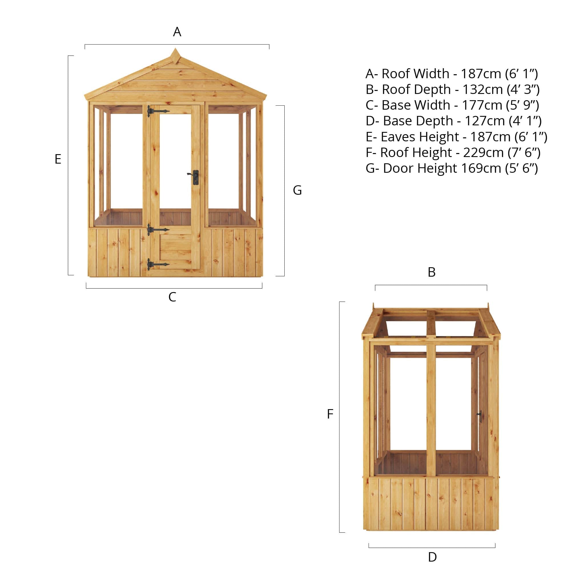 Mercia 6 x 4 Premium Woodsman Apex Styrene Greenhouse