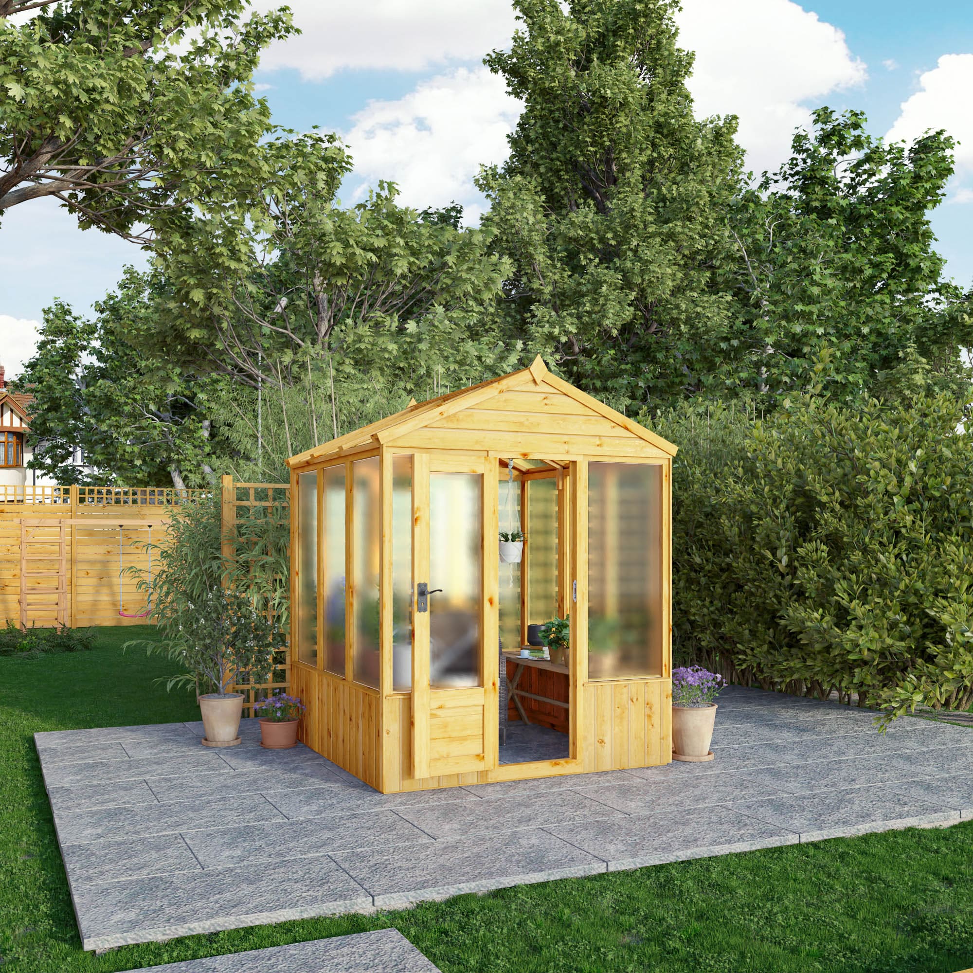 Mercia 6 x 6 Premium Woodsman Apex Polycarbonate Greenhouse