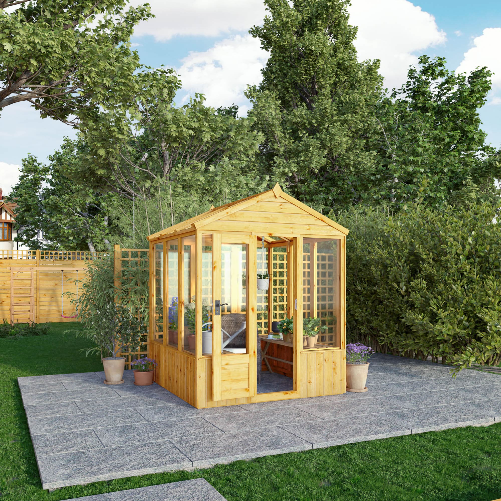Mercia 6 x 6 Premium Woodsman Apex Styrene Greenhouse