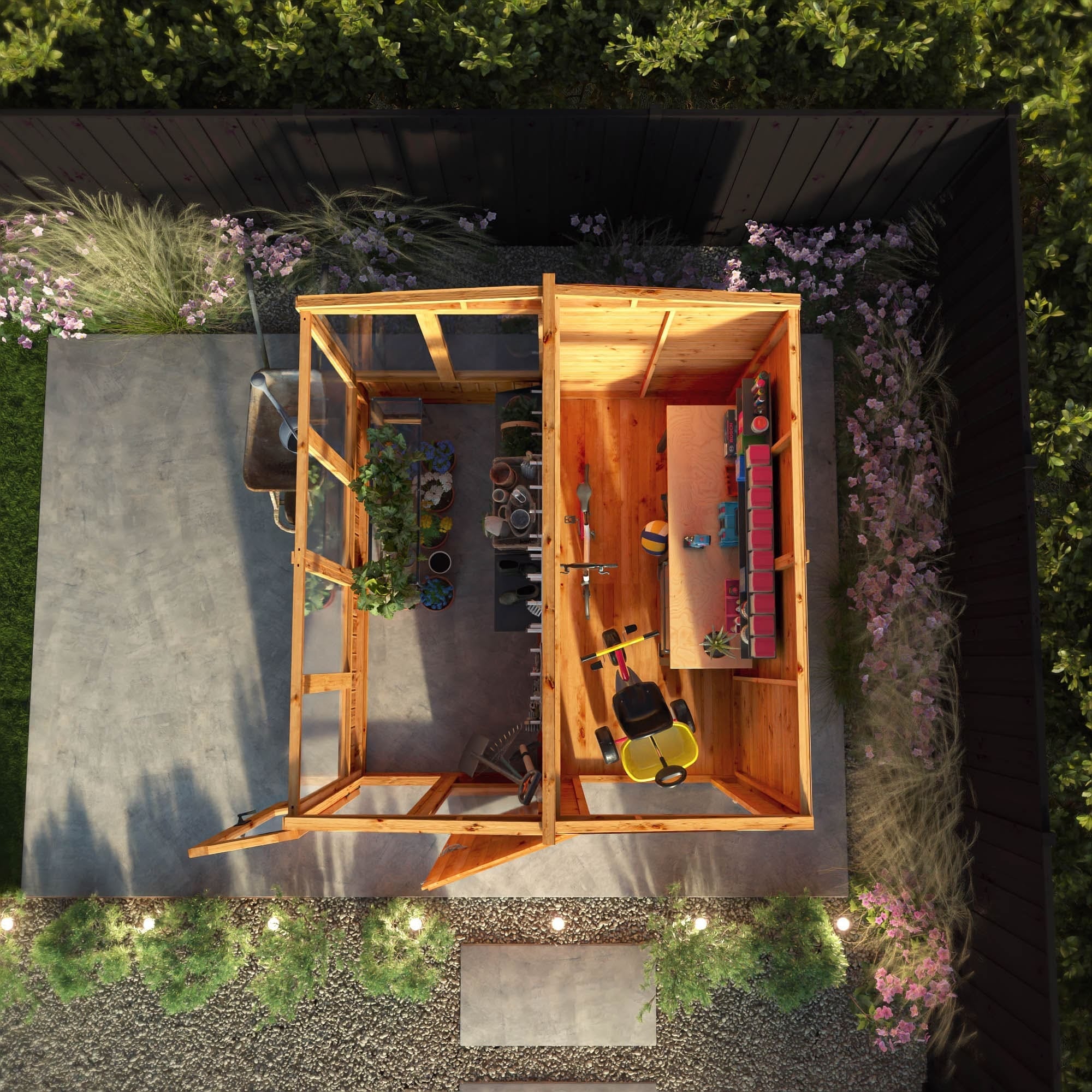 Mercia 8 x 8 Woodsman Styrene Combi Greenhouse & Storage Shed