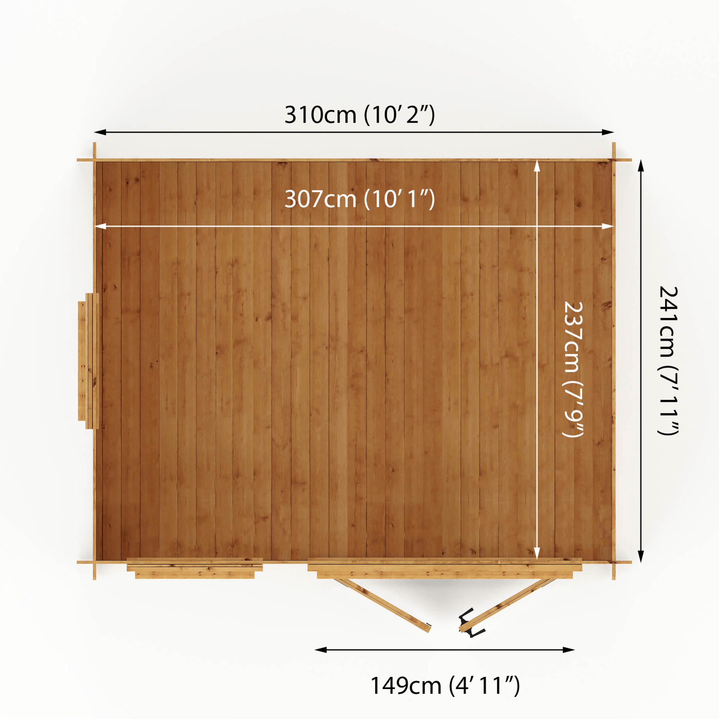 Mercia 9 x 11 (2.6m x 3.3m) Log Cabin - 19mm Logs