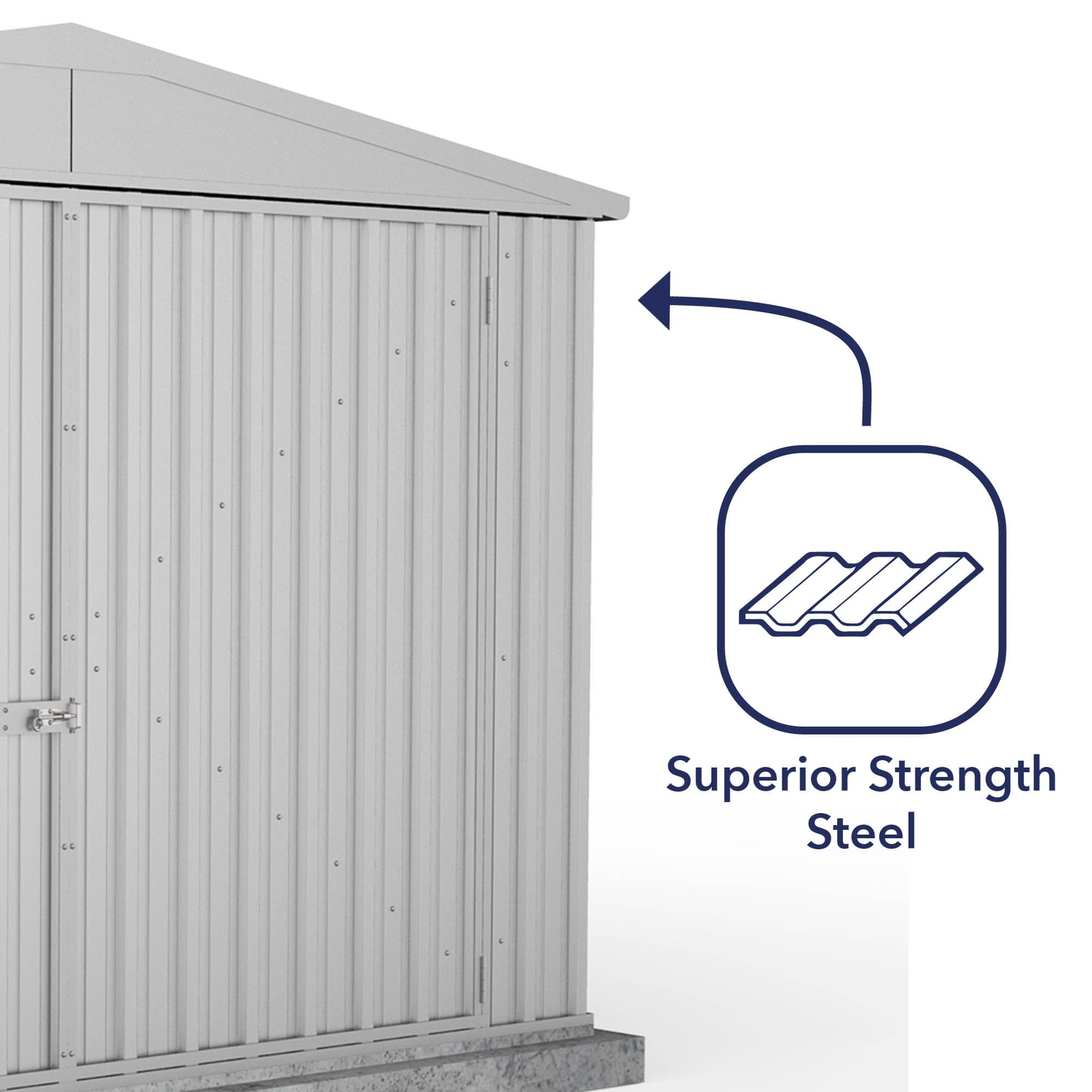Absco 10 x 15 Utility Metal Apex Workshop (3m x 4.48m) Zinc - Anchor Kit Included
