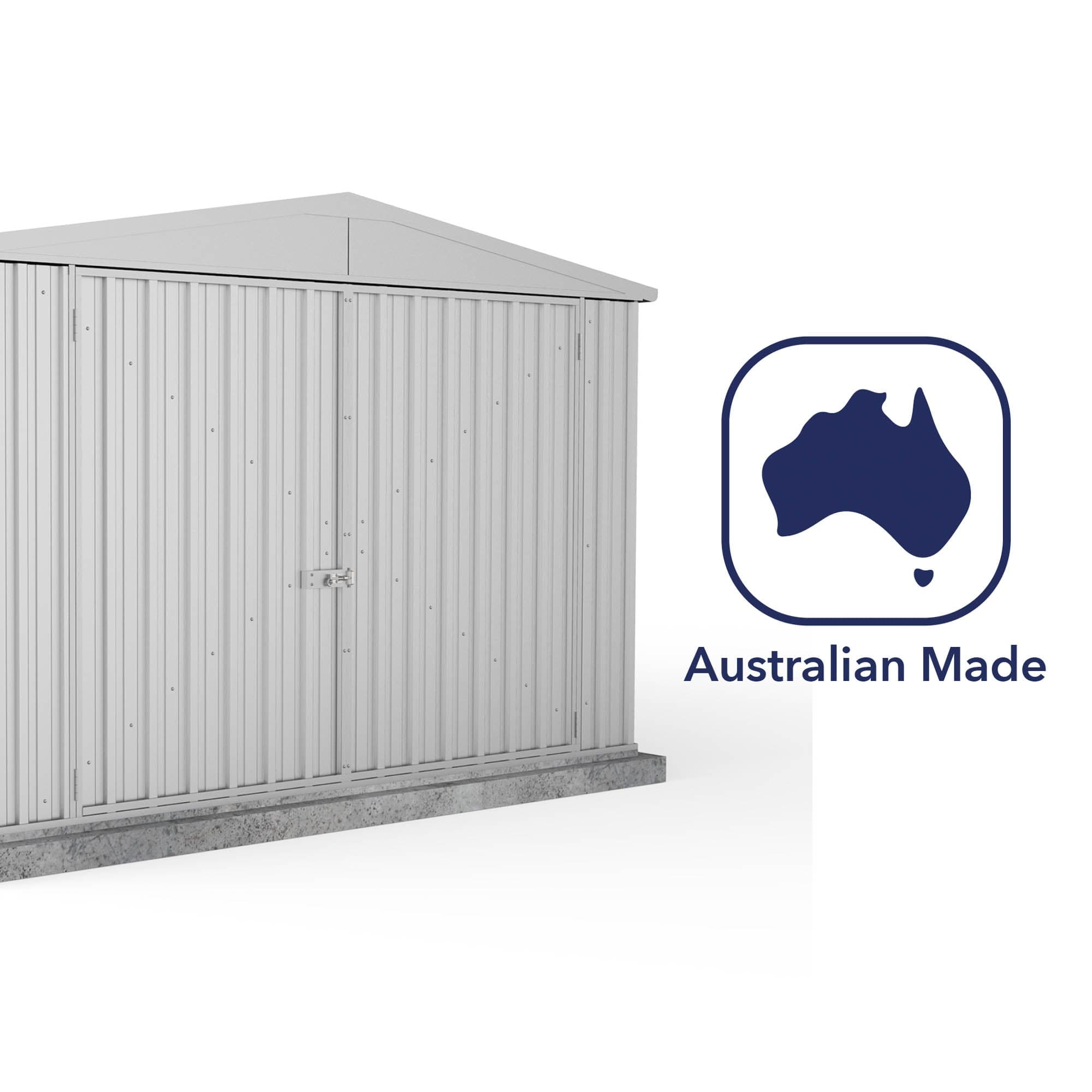 Absco 10 x 15 Utility Metal Apex Workshop (3m x 4.48m) Zinc - Anchor Kit Included