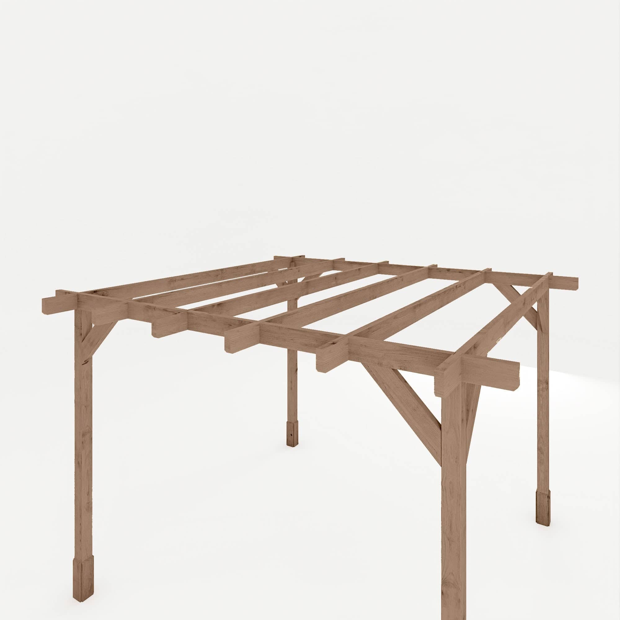 Mercia 10 x 10 (3.0m x 3.0m) Traditional Pressure Treated Wooden Pergola