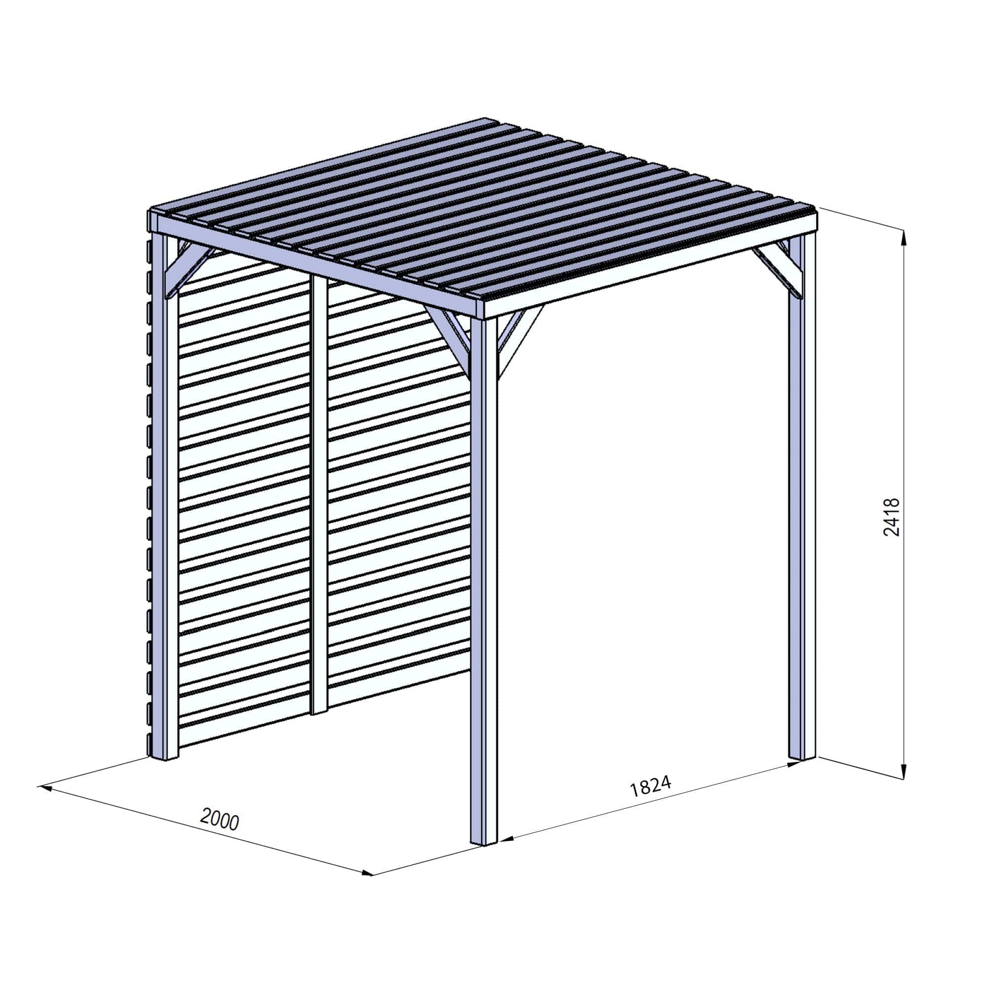 Mercia 7 x 7 (2.0m x 2.0m) Pressure Treated Modern Wooden Pergola