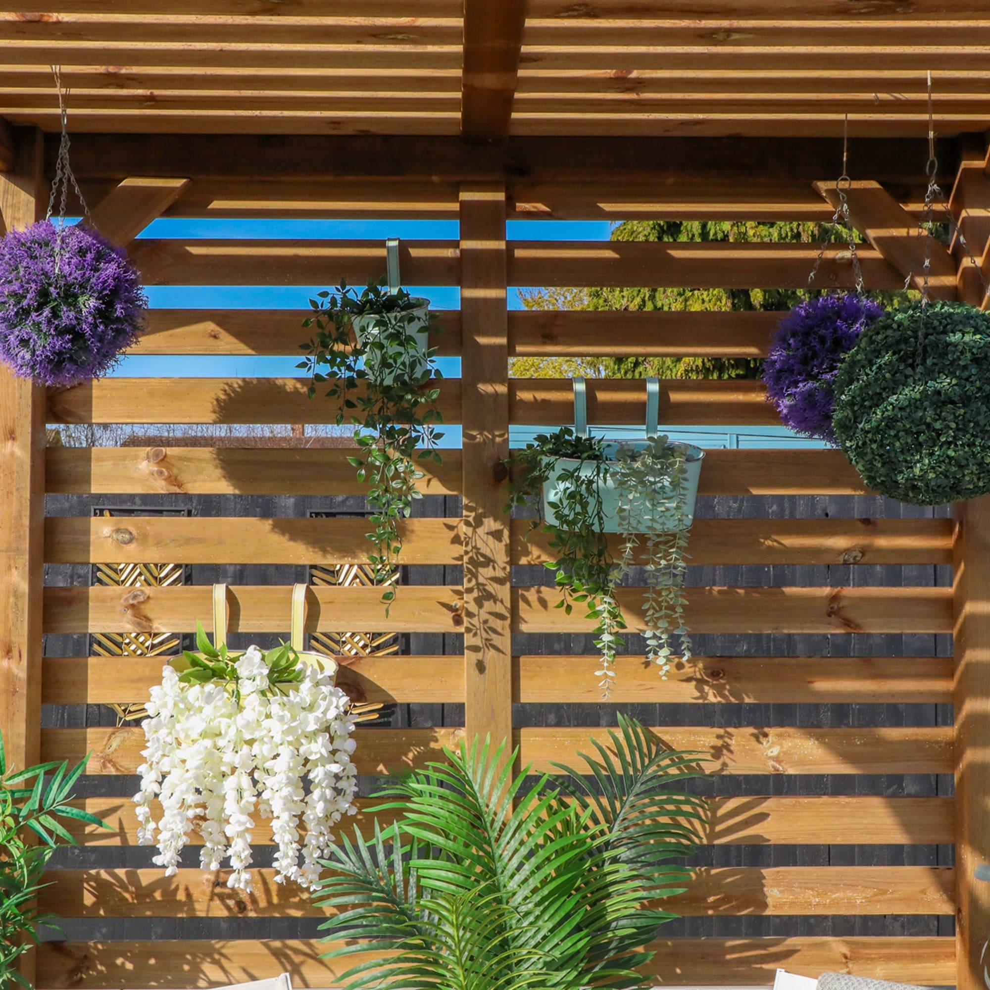 Mercia 7 x 7 (2.0m x 2.0m) Pressure Treated Modern Wooden Pergola