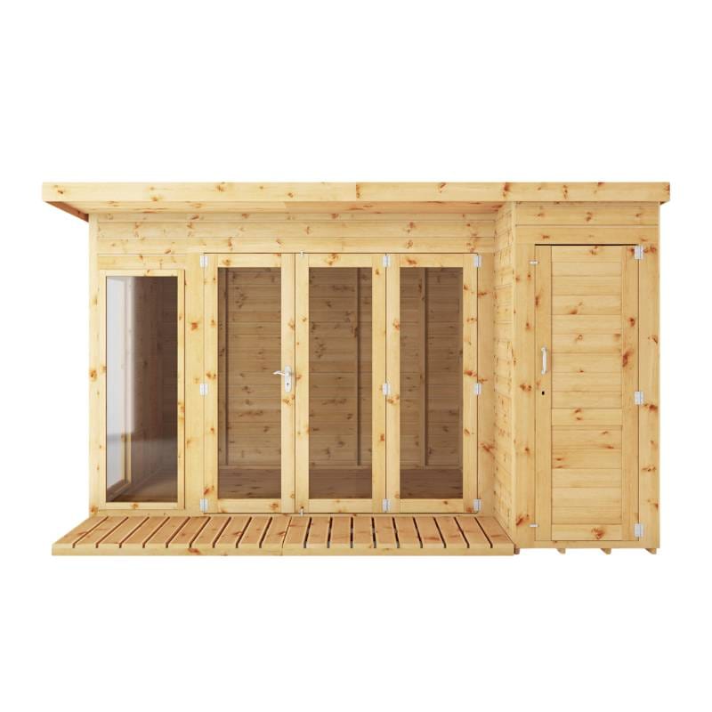 Mercia 12 x 8 Premium Garden Room Summerhouse With Side Shed
