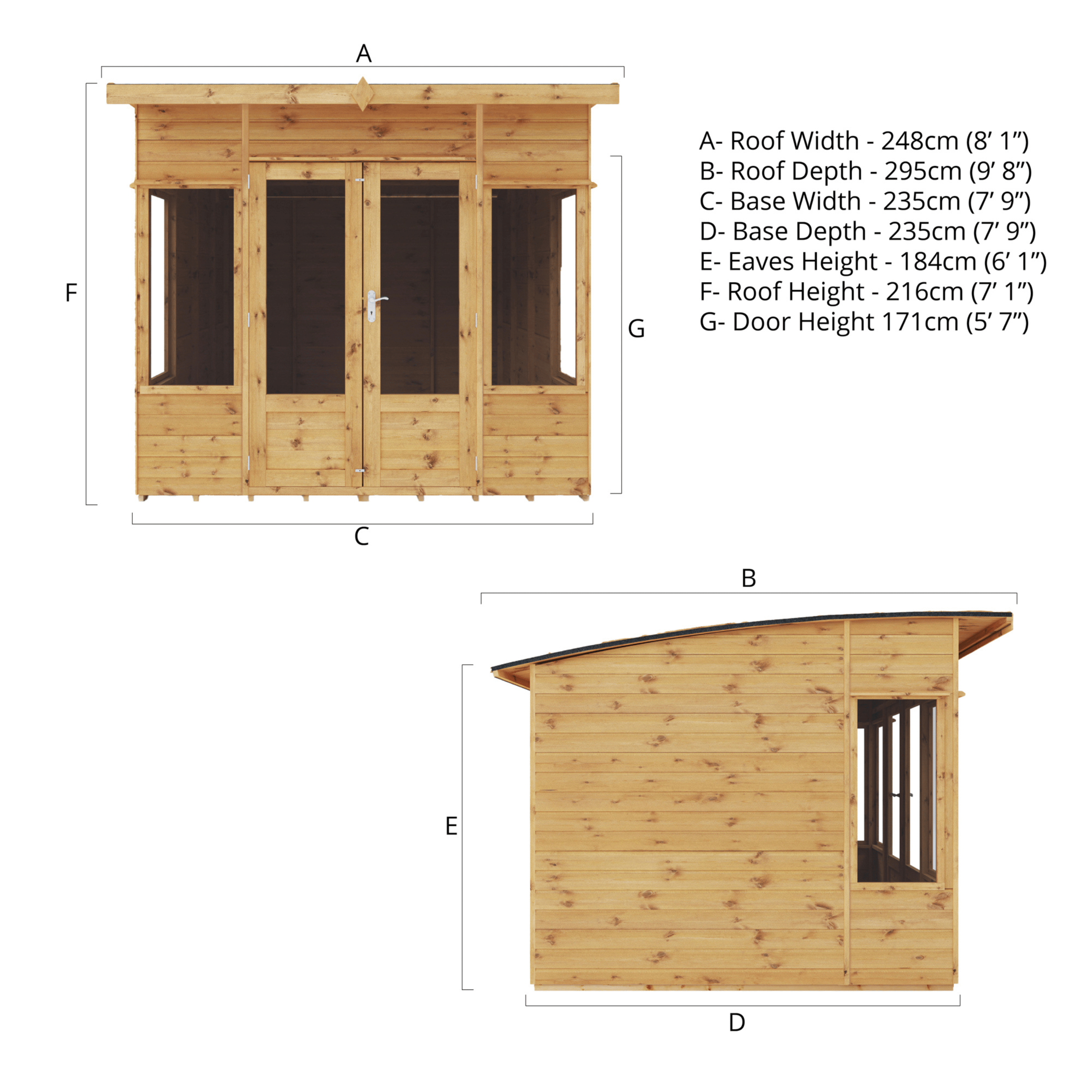 Mercia 8 x 8 Helios Curved Roof Summerhouse