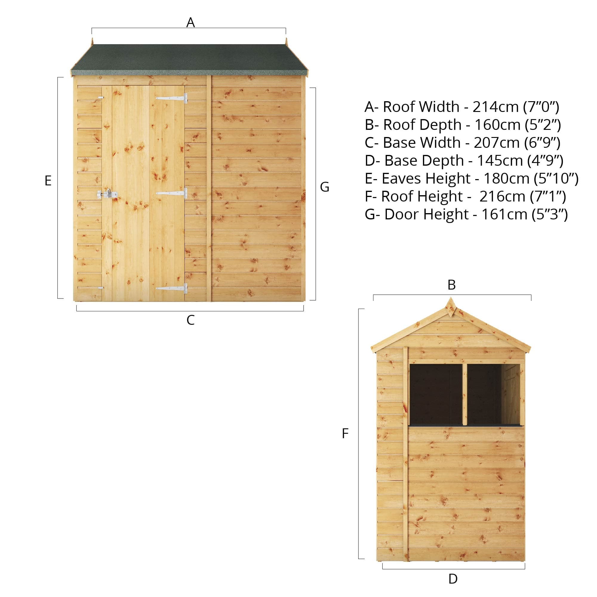 Mercia 7x5 Modular Shiplap Apex Shed
