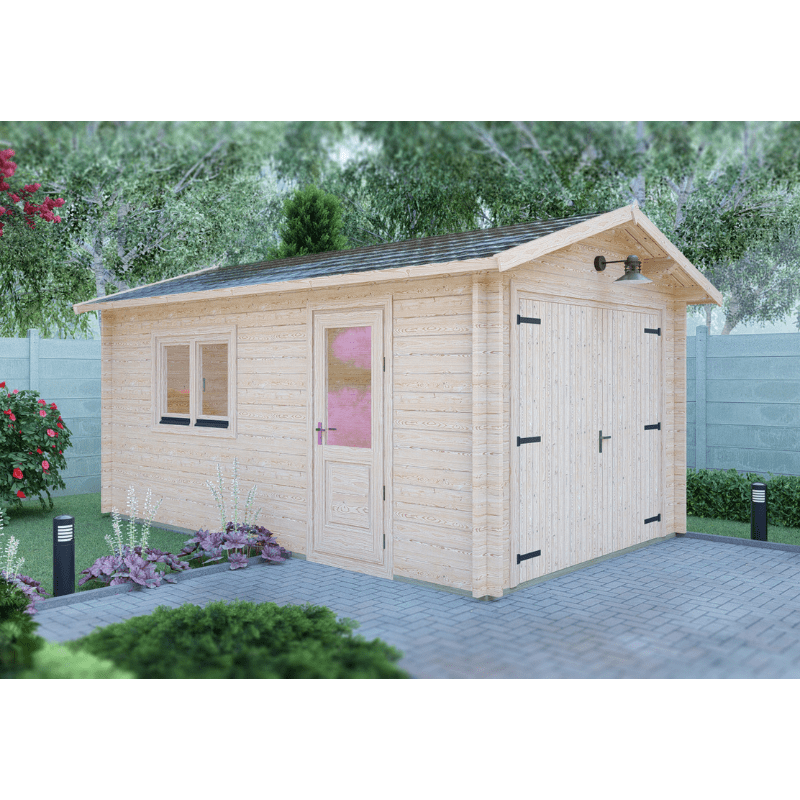 Shire Garage 10 x 17 Apex Log Cabin 44mm