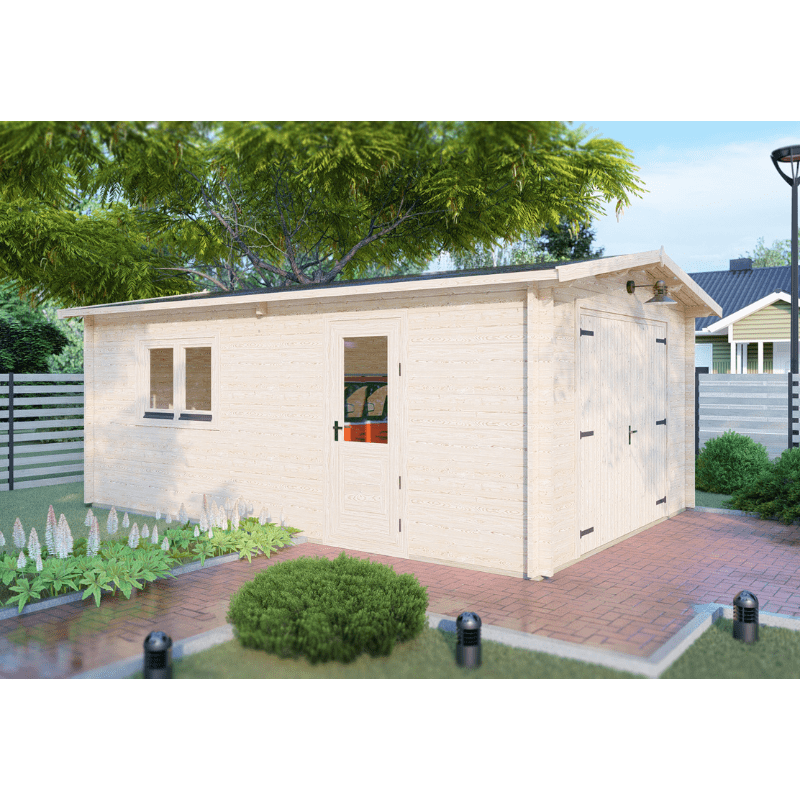 Shire Garage 12 x 18 Apex Log Cabin 44mm