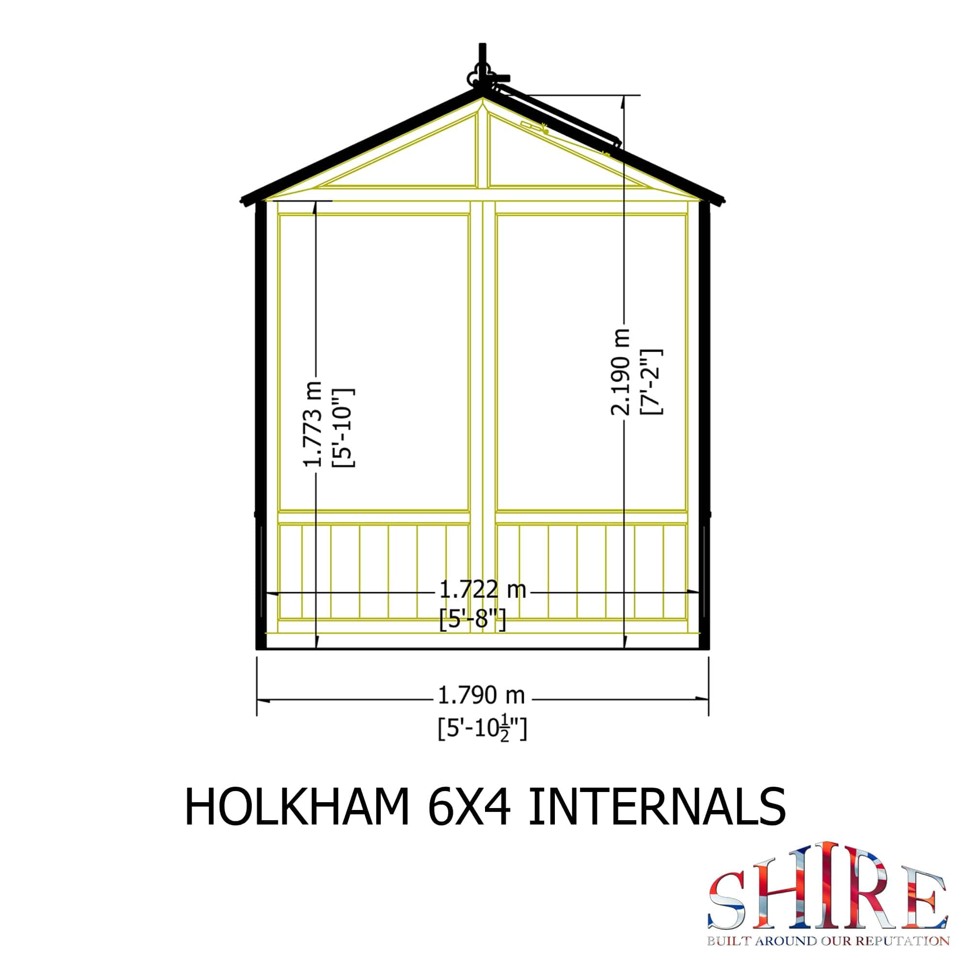 Shire Holkham 6 x 4 Wooden Greenhouse