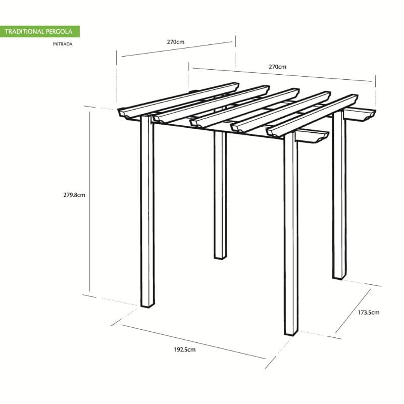 Shire Traditional Pergola 2.7m Posts
