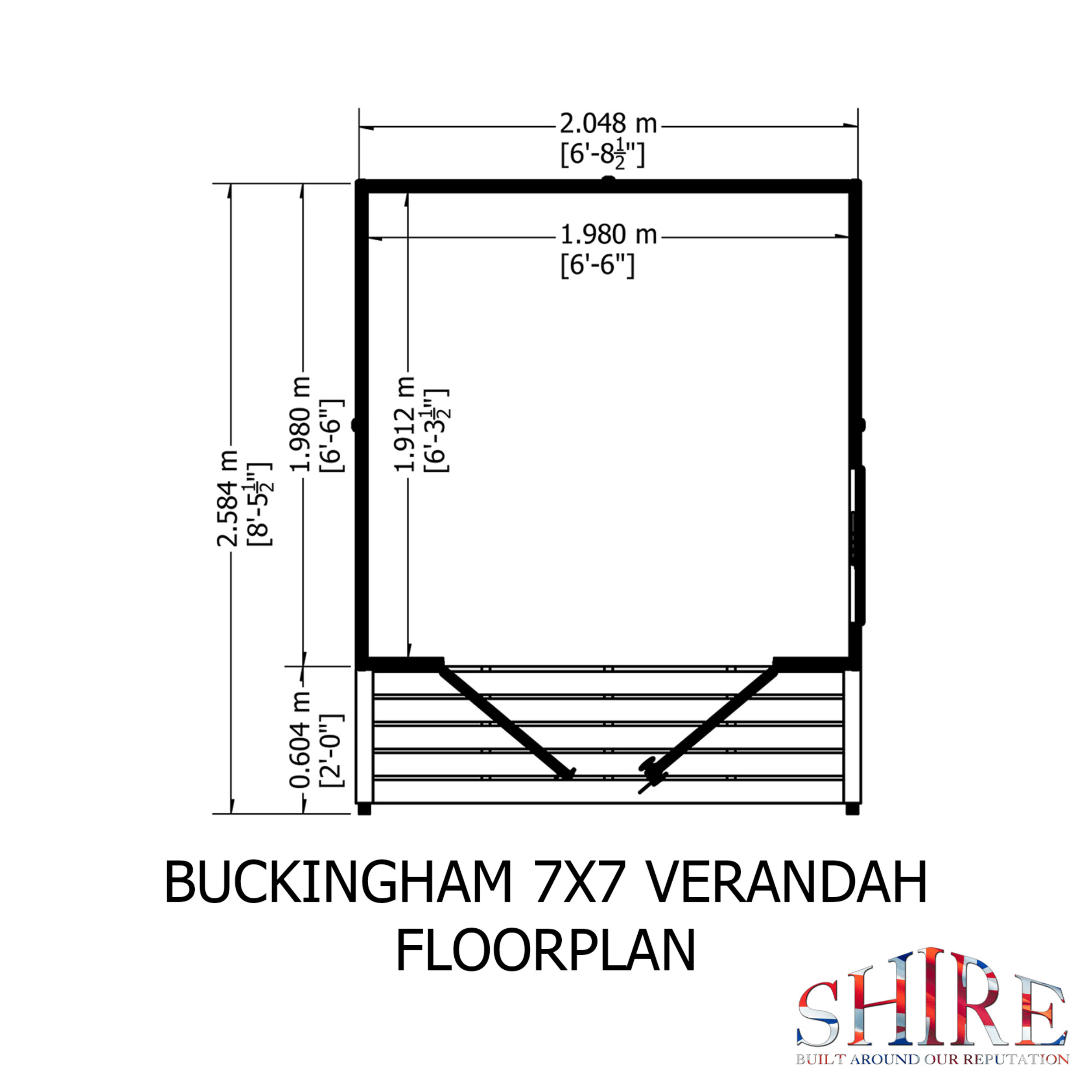 Shire Buckingham 7 x 10 Wooden Summerhouse with Veranda