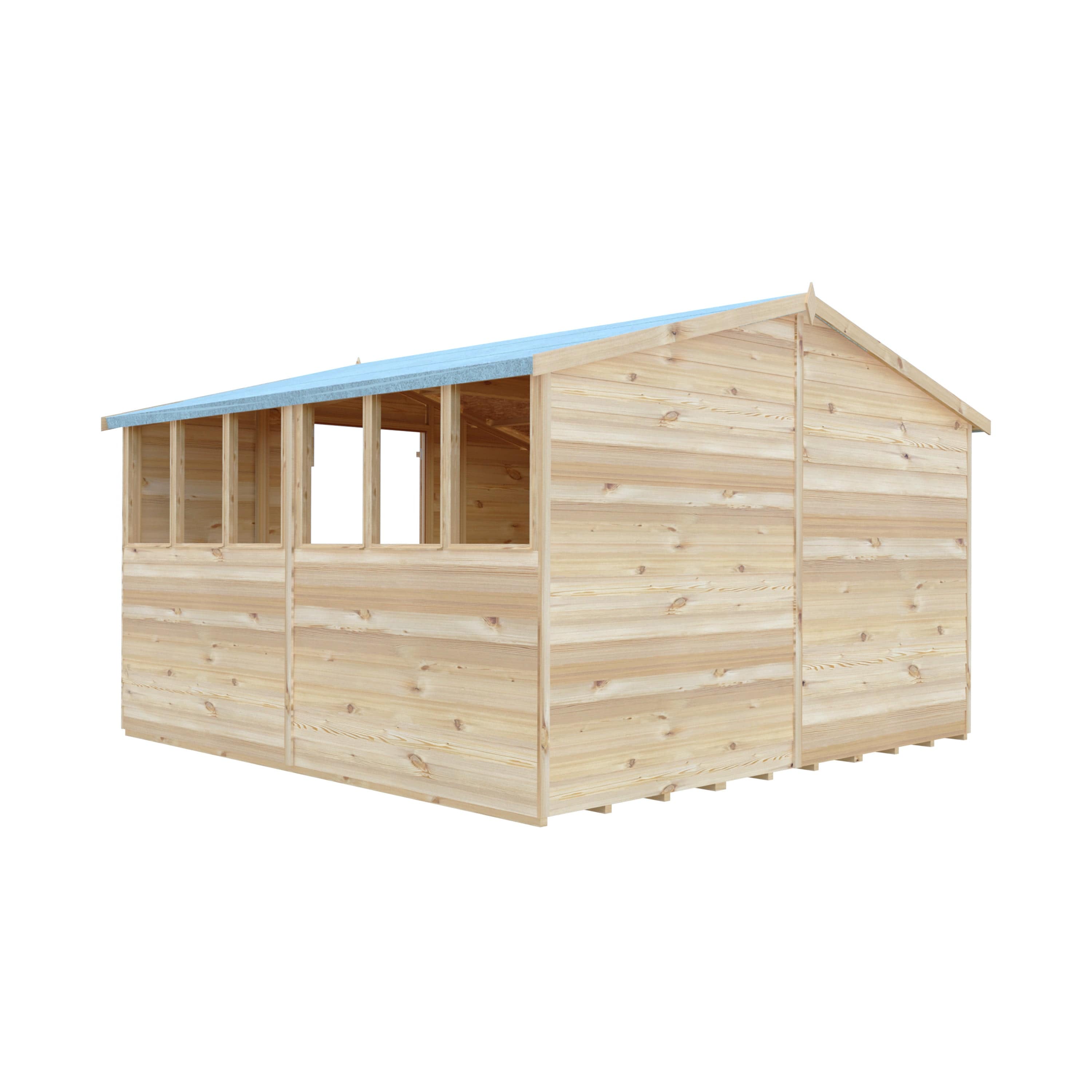 Shire 10x10 Overlap Shed Double Door With Windows