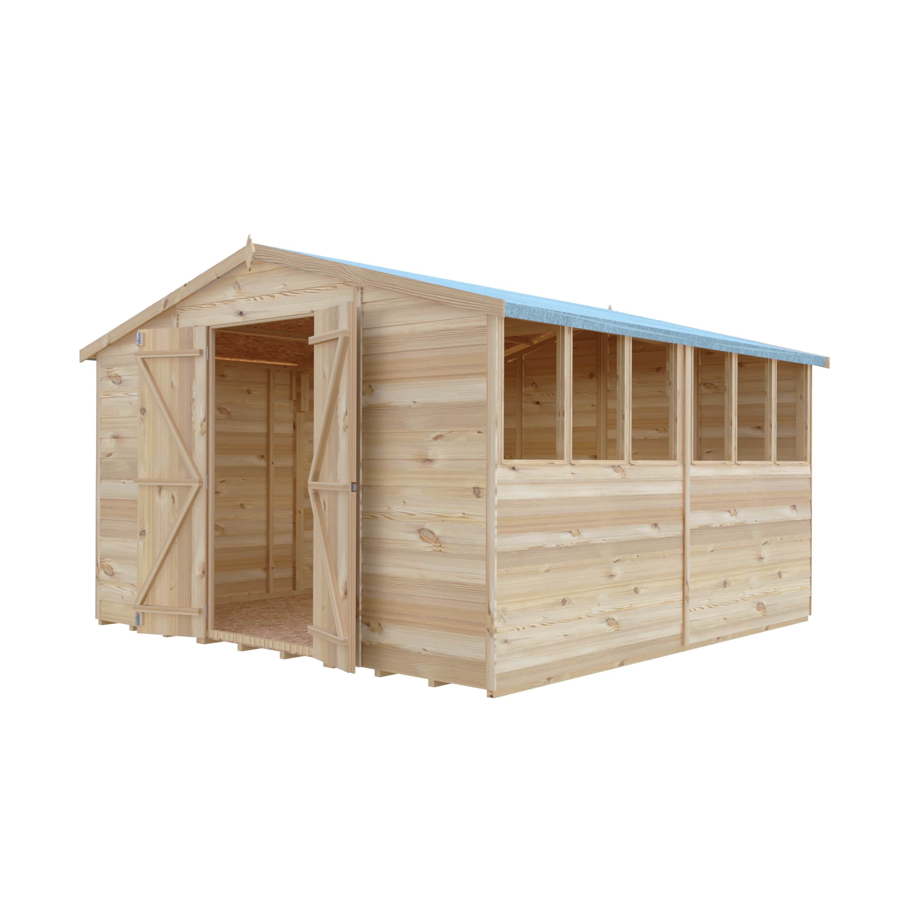 Shire 10x10 Overlap Shed Double Door With Windows