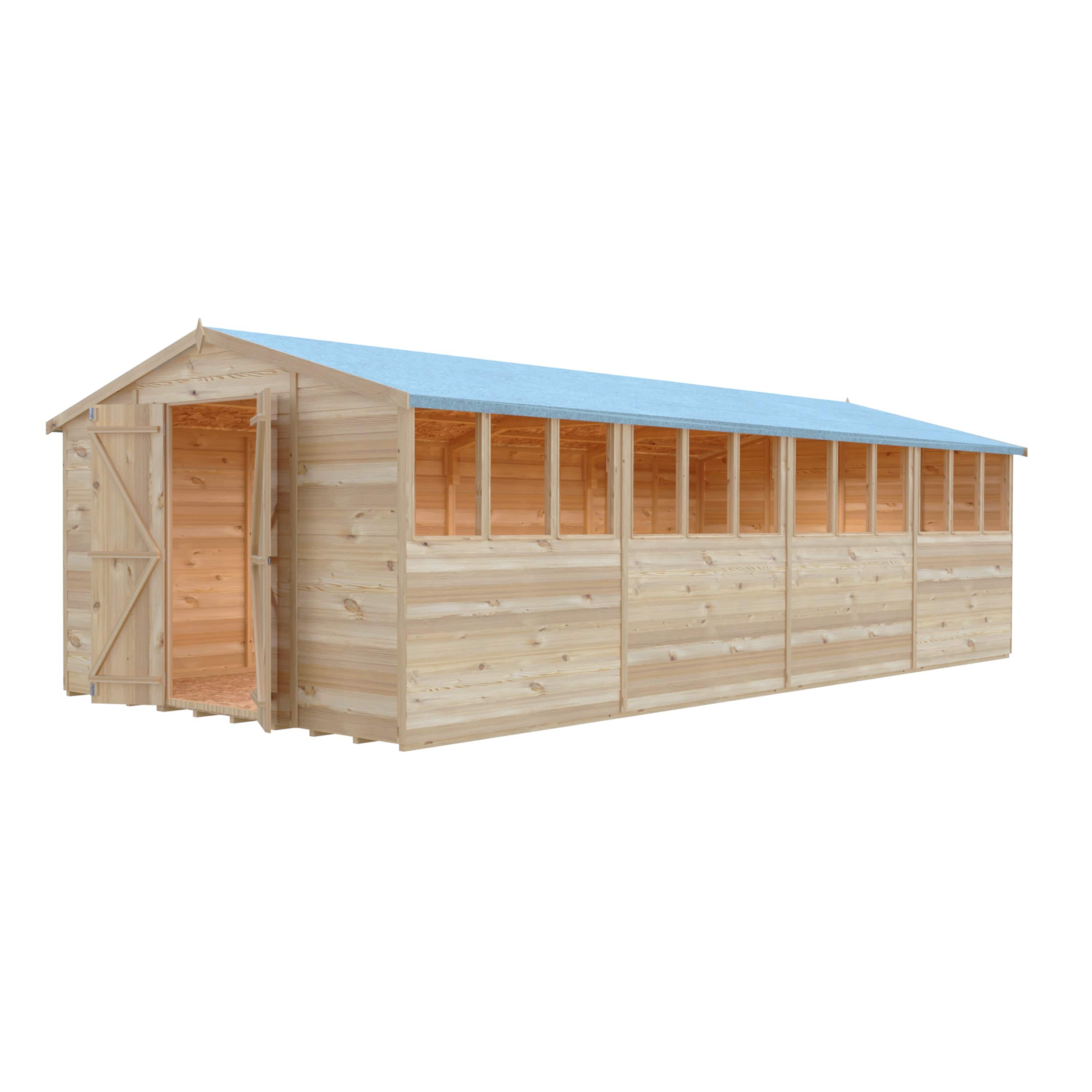 Shire 10x20 Overlap Shed with Windows - Dip Treated