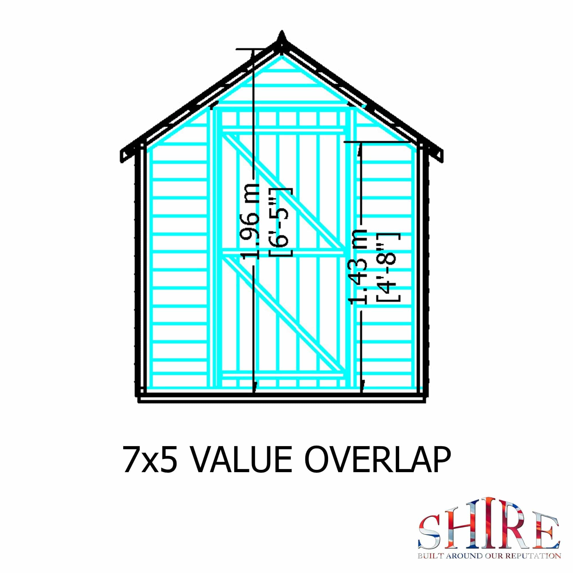 Shire 7x5ft Value Overlap Shed - Single Door