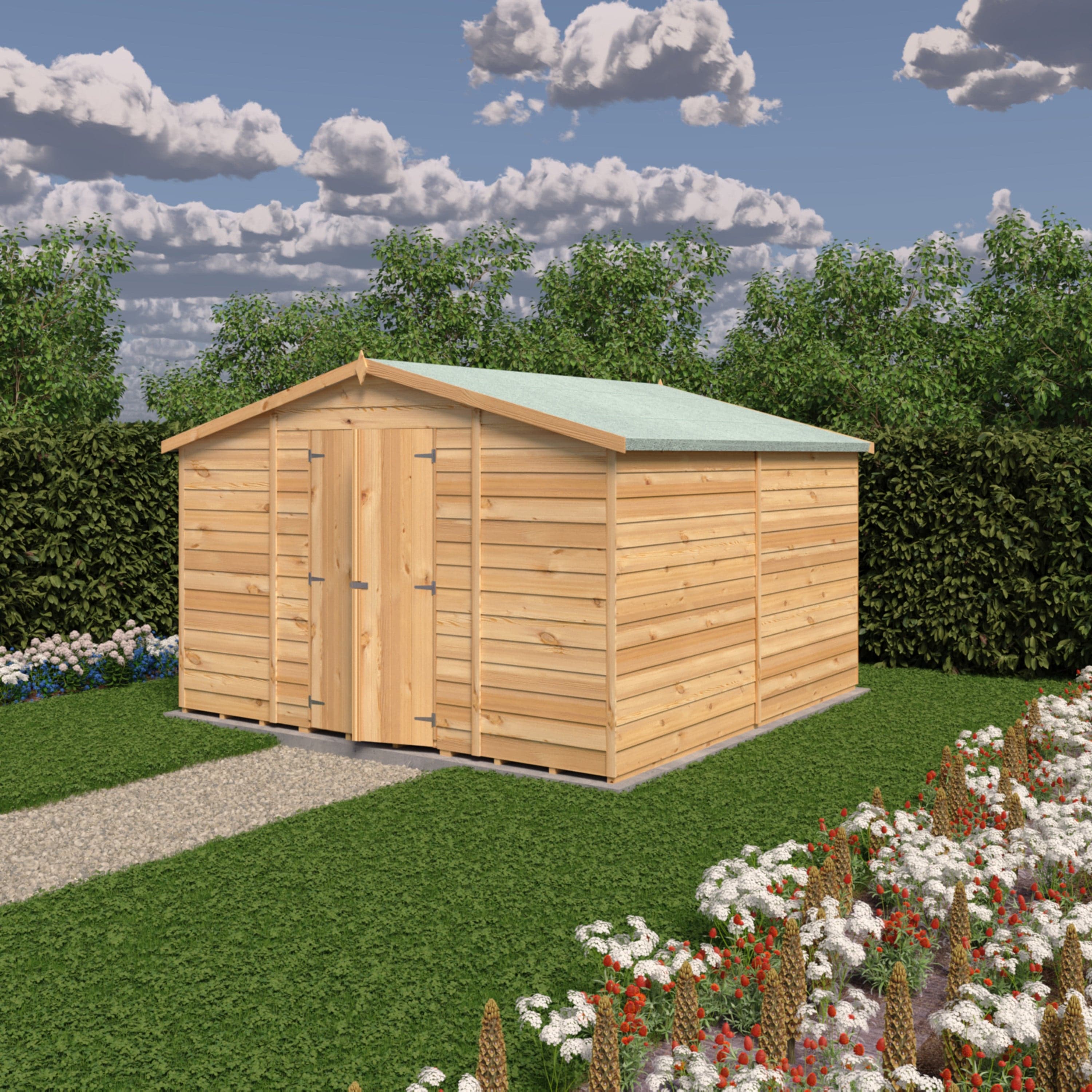 Shire Overlap Double Door Shed - 10x15ft