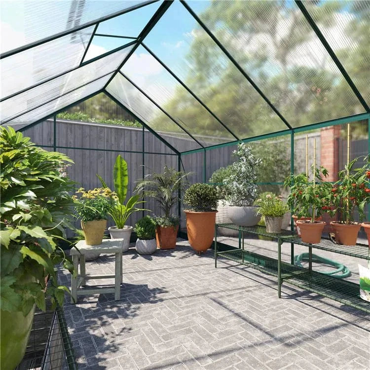 Harvester 8 x 12 Walk-In Aluminium Polycarbonate Greenhouse