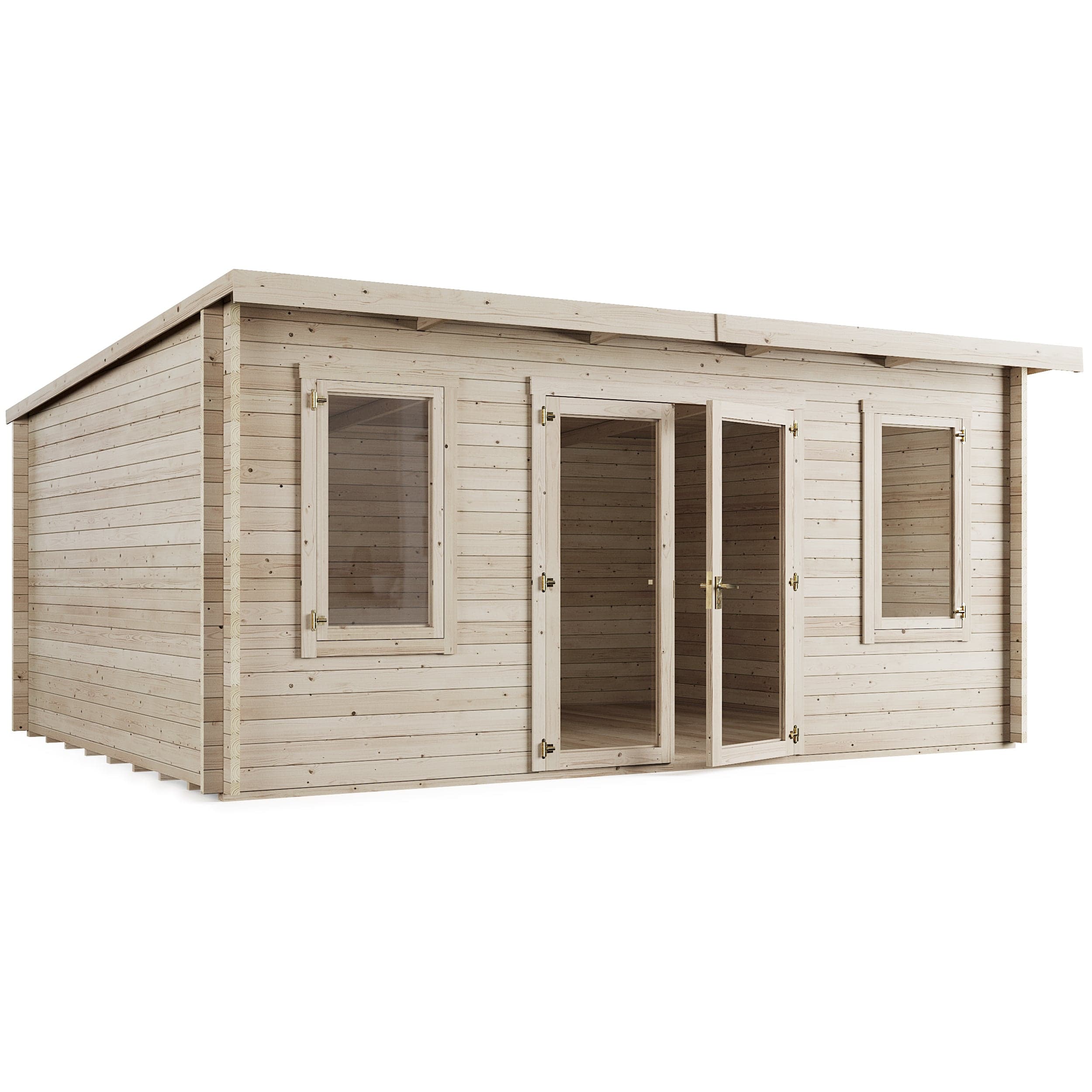 Store More Ashley 5m x 4m Pent Log Cabin Garden Room - Pressure Treated