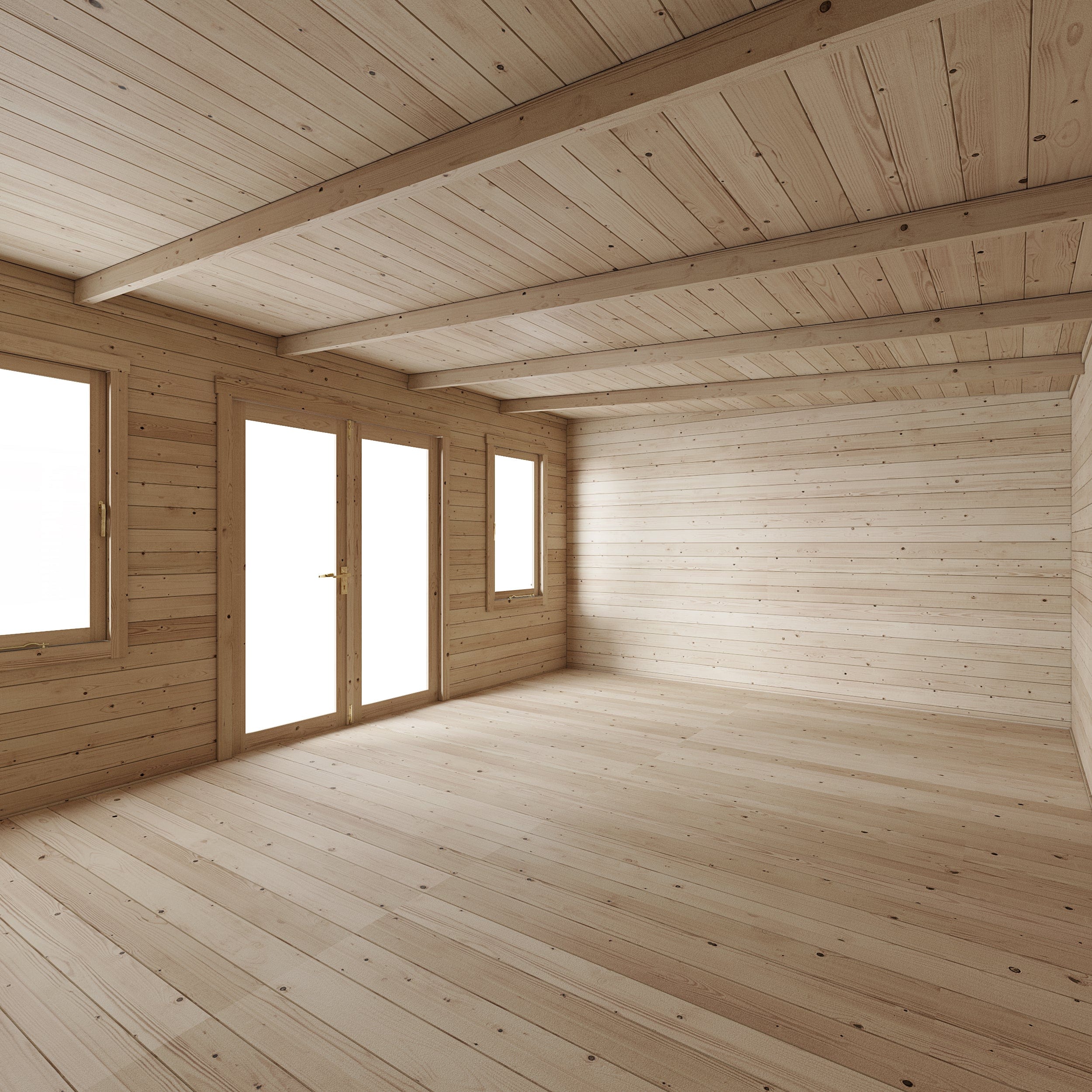 Store More Ashley 5m x 4m Pent Log Cabin Garden Room - Pressure Treated