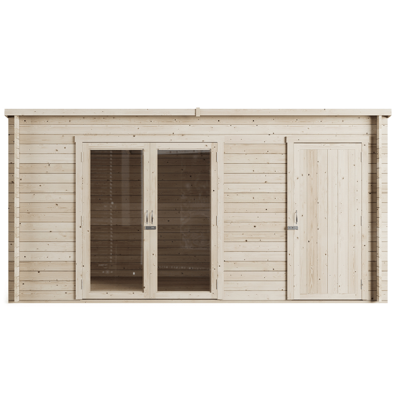 Store More Darton 14 x 8 Pent Log Cabin Summerhouse with Side Store - Pressure Treated