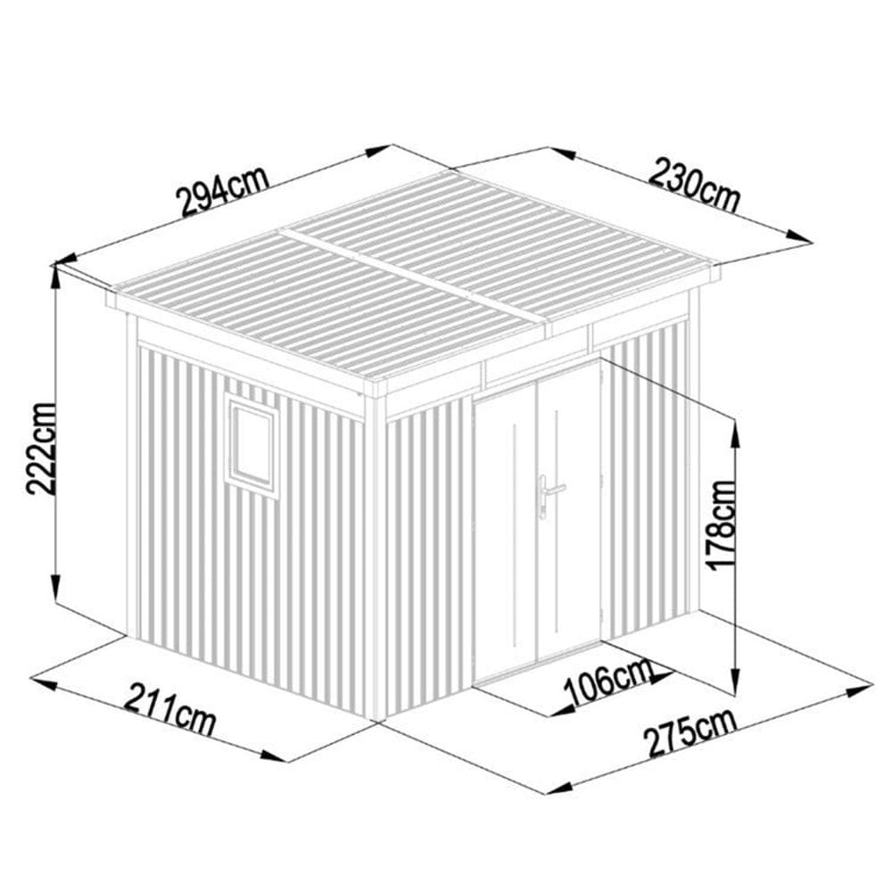 Lotus 10 x 8 Titan Pent Metal Shed