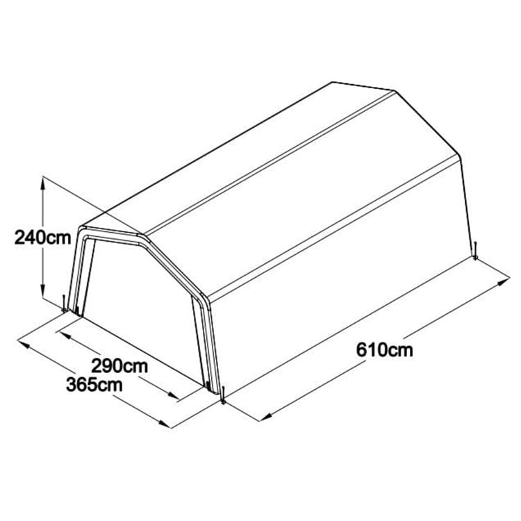 Lotus 12 x 20 Populus Pop Up Portable Fabric Shed