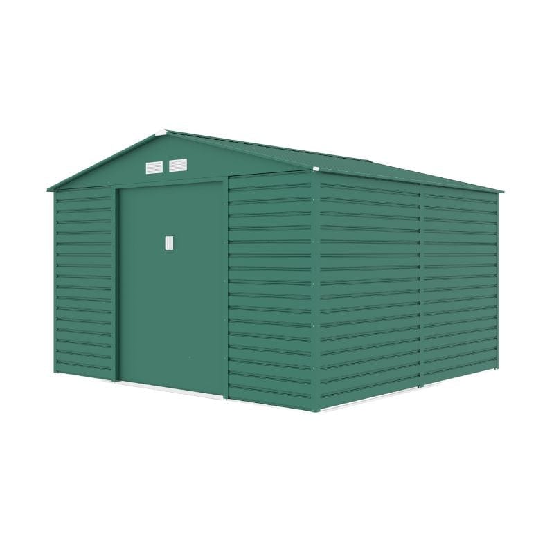 Lotus Hypnos 11 x 10.5 ft Apex Metal Shed - Green
