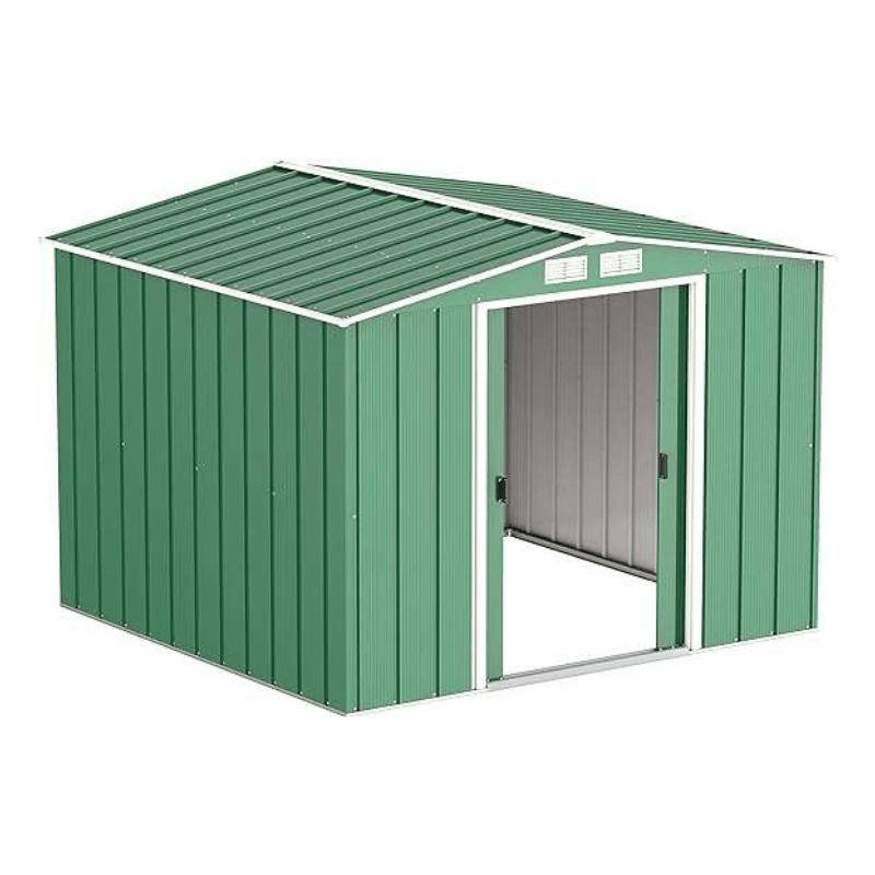 Sapphire 8ft x 8ft Apex Metal Shed - Green