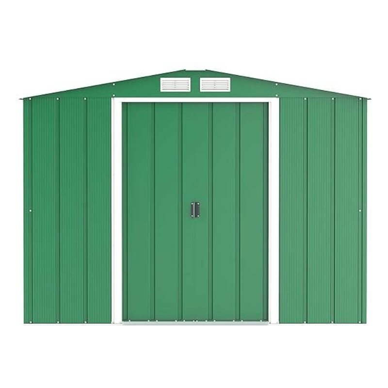 Sapphire 8ft x 8ft Apex Metal Shed - Green