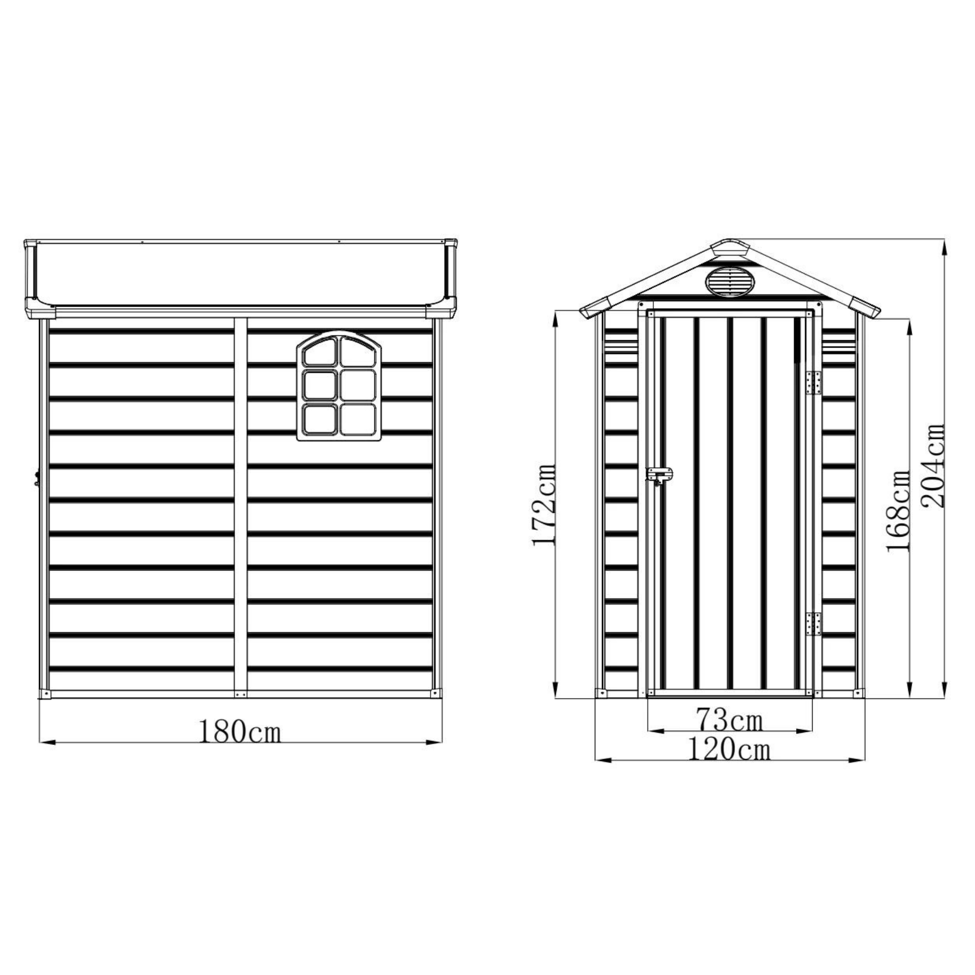 Jasmine 4x6 Plastic Apex Shed - Ash Grey with Foundation Kit