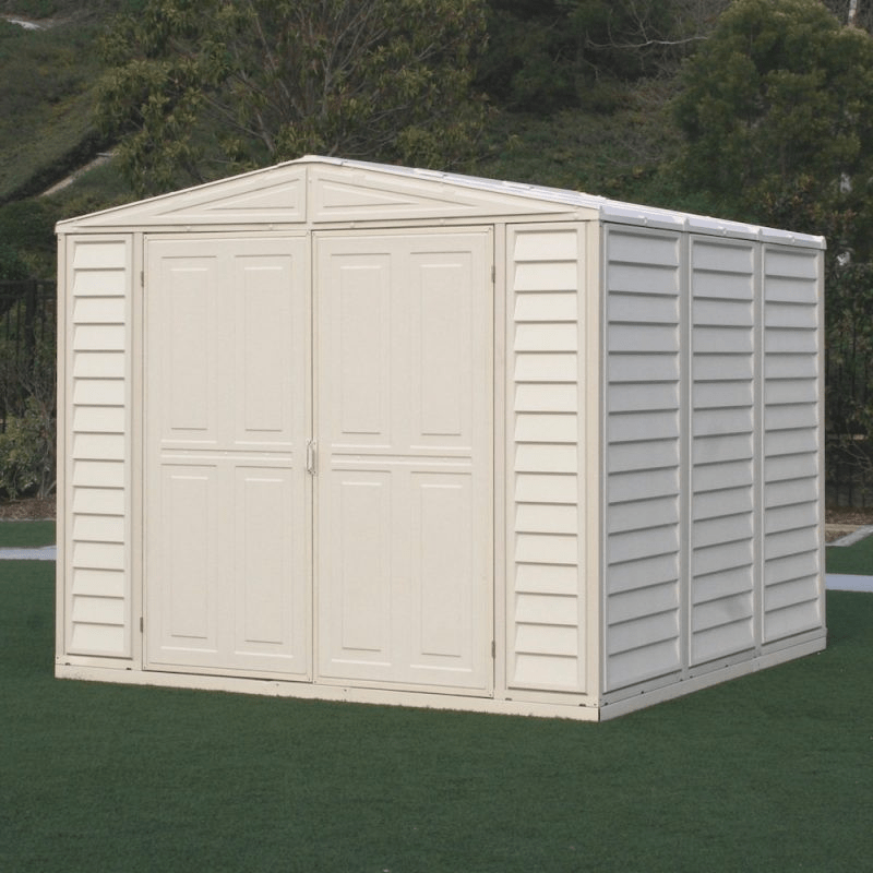 Saffron 8x8ft Vinyl Shed with Foundation Kit