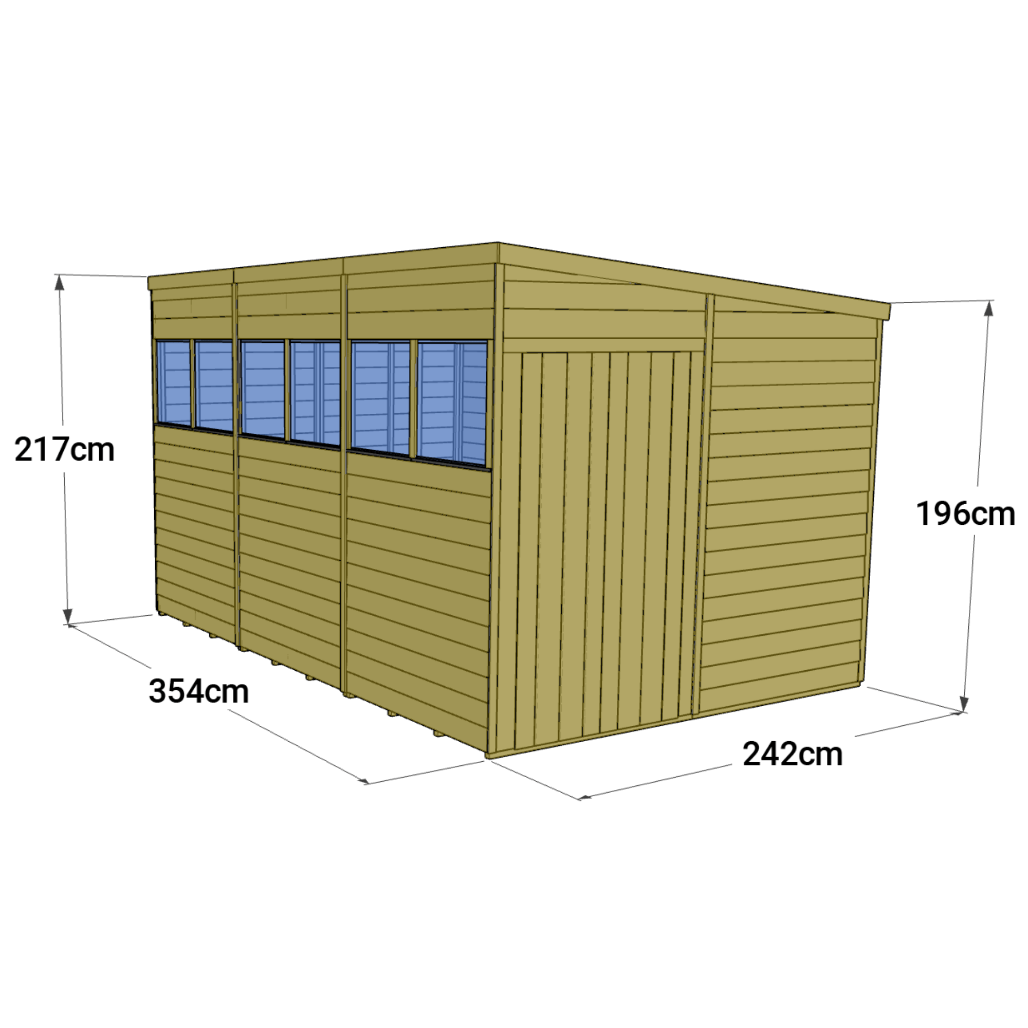Store More 12 x 8 Tongue and Groove Pent Shed