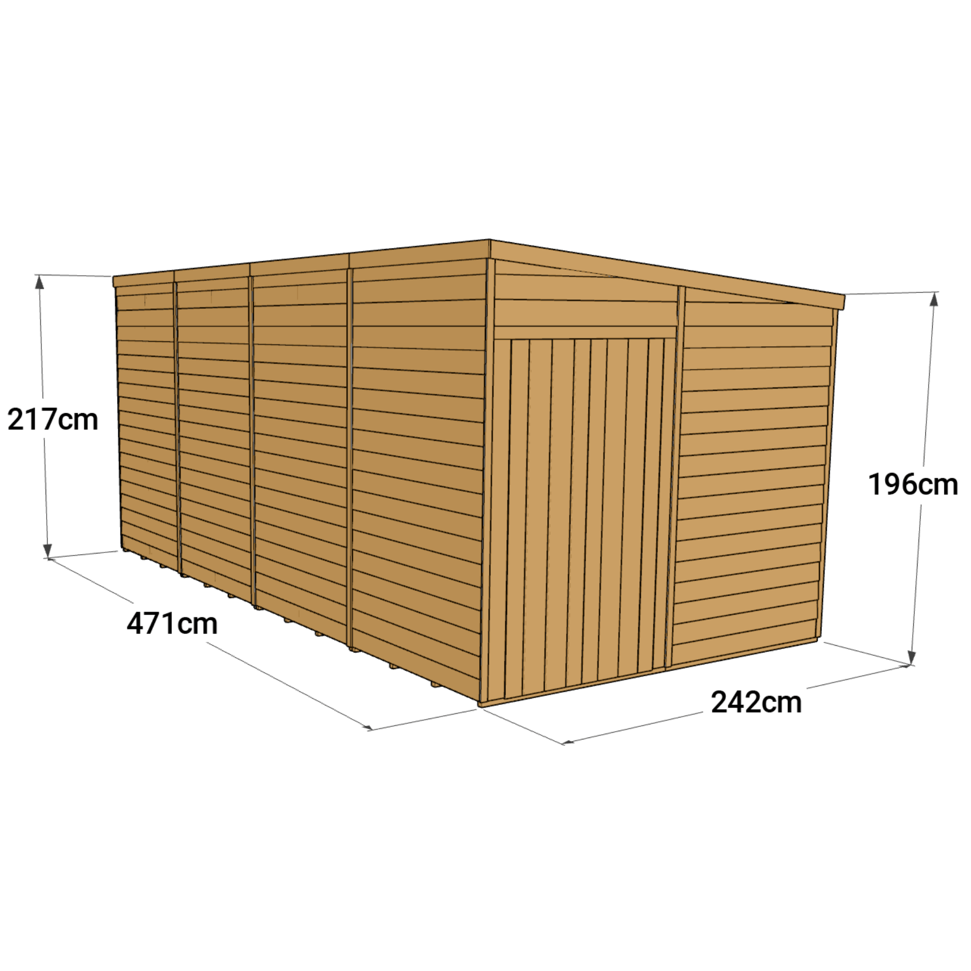 Store More 16 x 8 Pressure Treated Overlap Pent Shed
