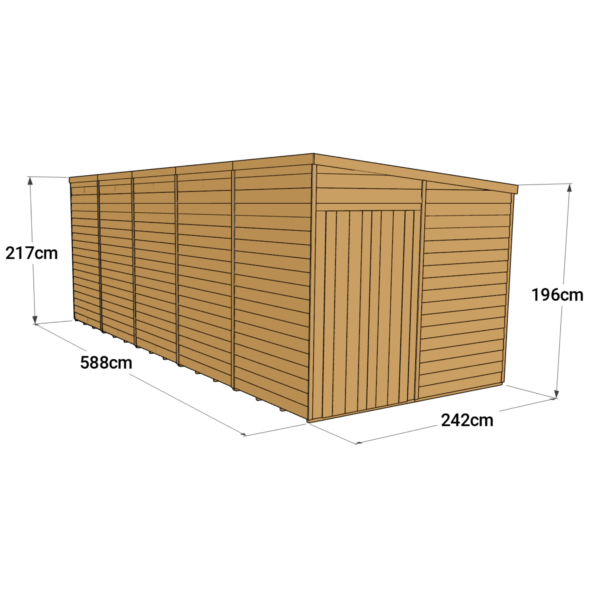 Store More 20 x 8 Pressure Treated Overlap Pent Shed